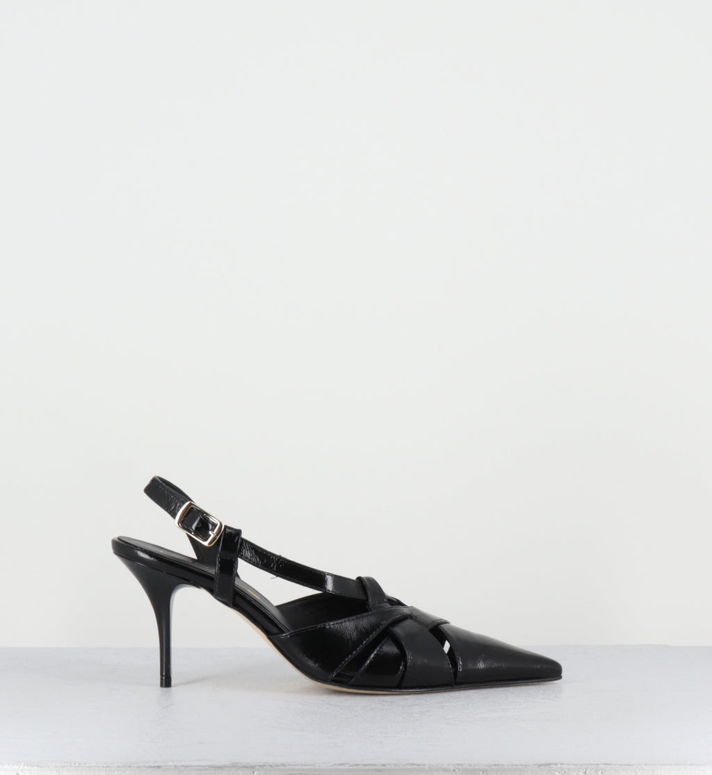 Escarpins bout pointu talon haut cuir noir - IANNA VERLUX NERO