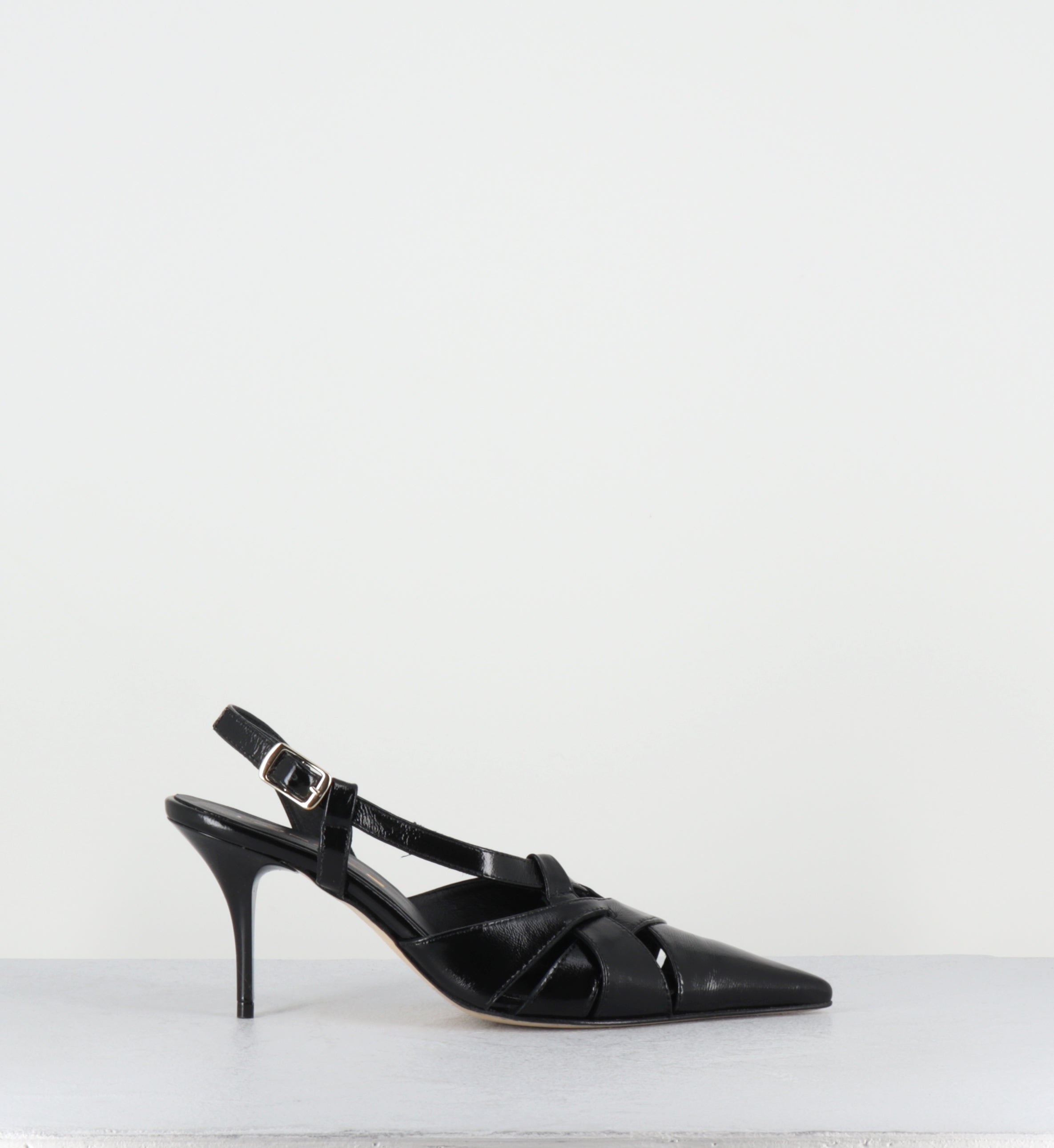 Escarpins bout pointu talon haut cuir noir - IANNA VERLUX NERO