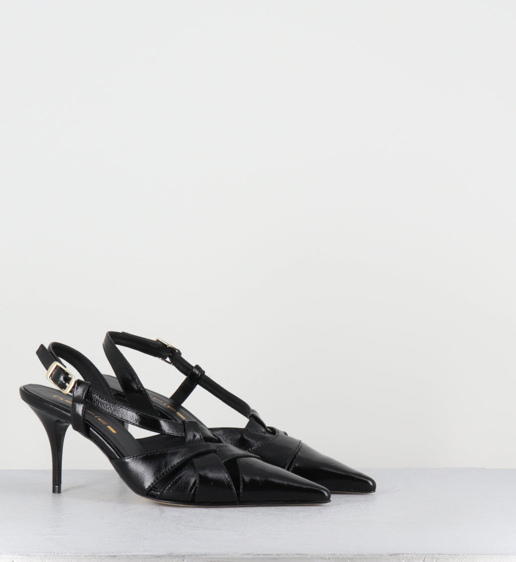 Escarpins bout pointu talon haut cuir noir - IANNA VERLUX NERO