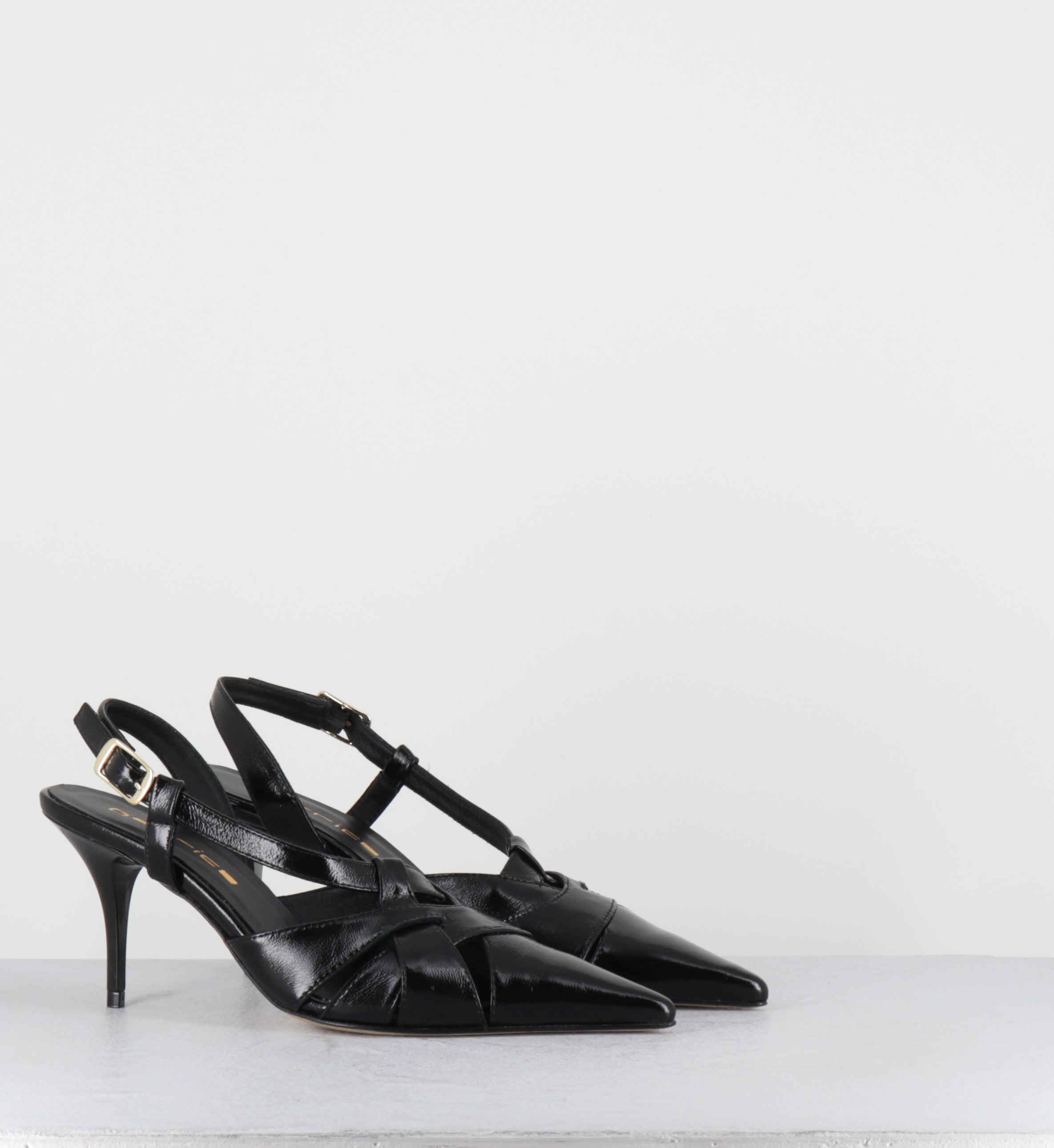 Escarpins bout pointu talon haut cuir noir - IANNA VERLUX NERO