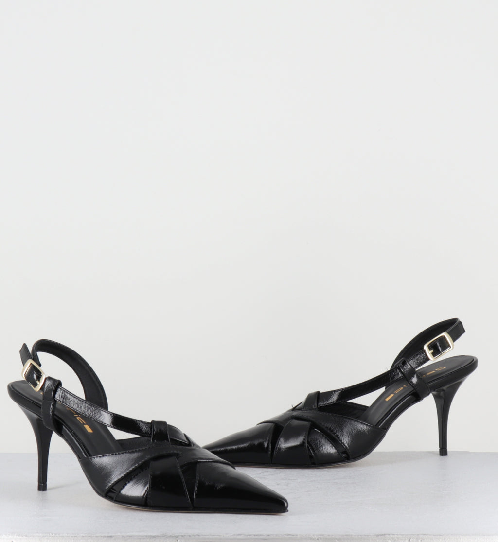 Escarpins bout pointu talon haut cuir noir - IANNA VERLUX NERO