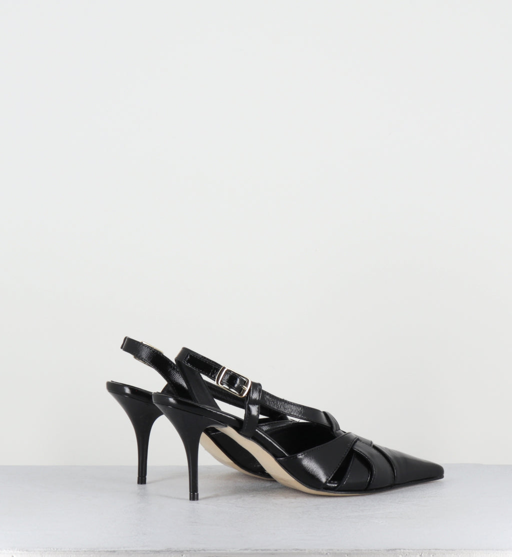 Escarpins bout pointu talon haut cuir noir - IANNA VERLUX NERO