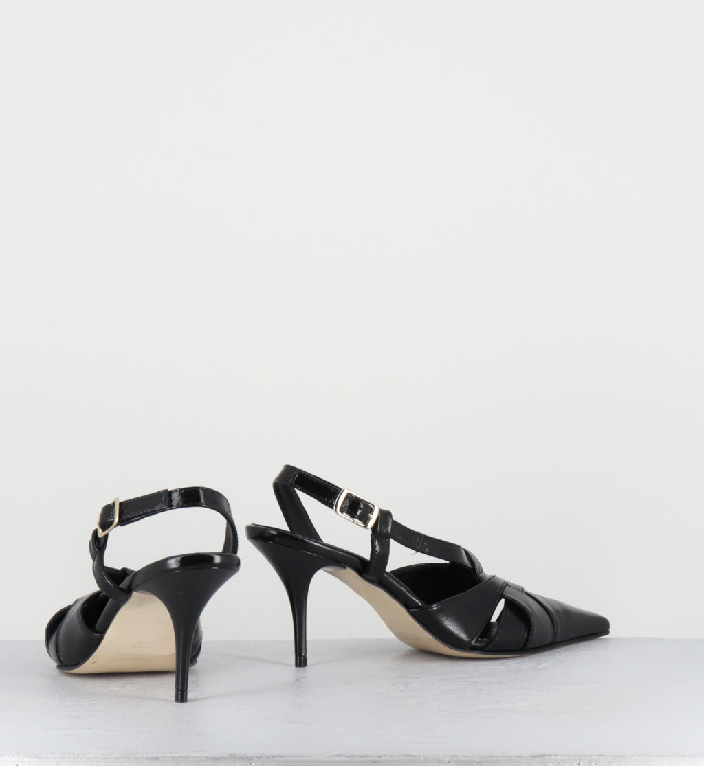 Escarpins bout pointu talon haut cuir noir - IANNA VERLUX NERO