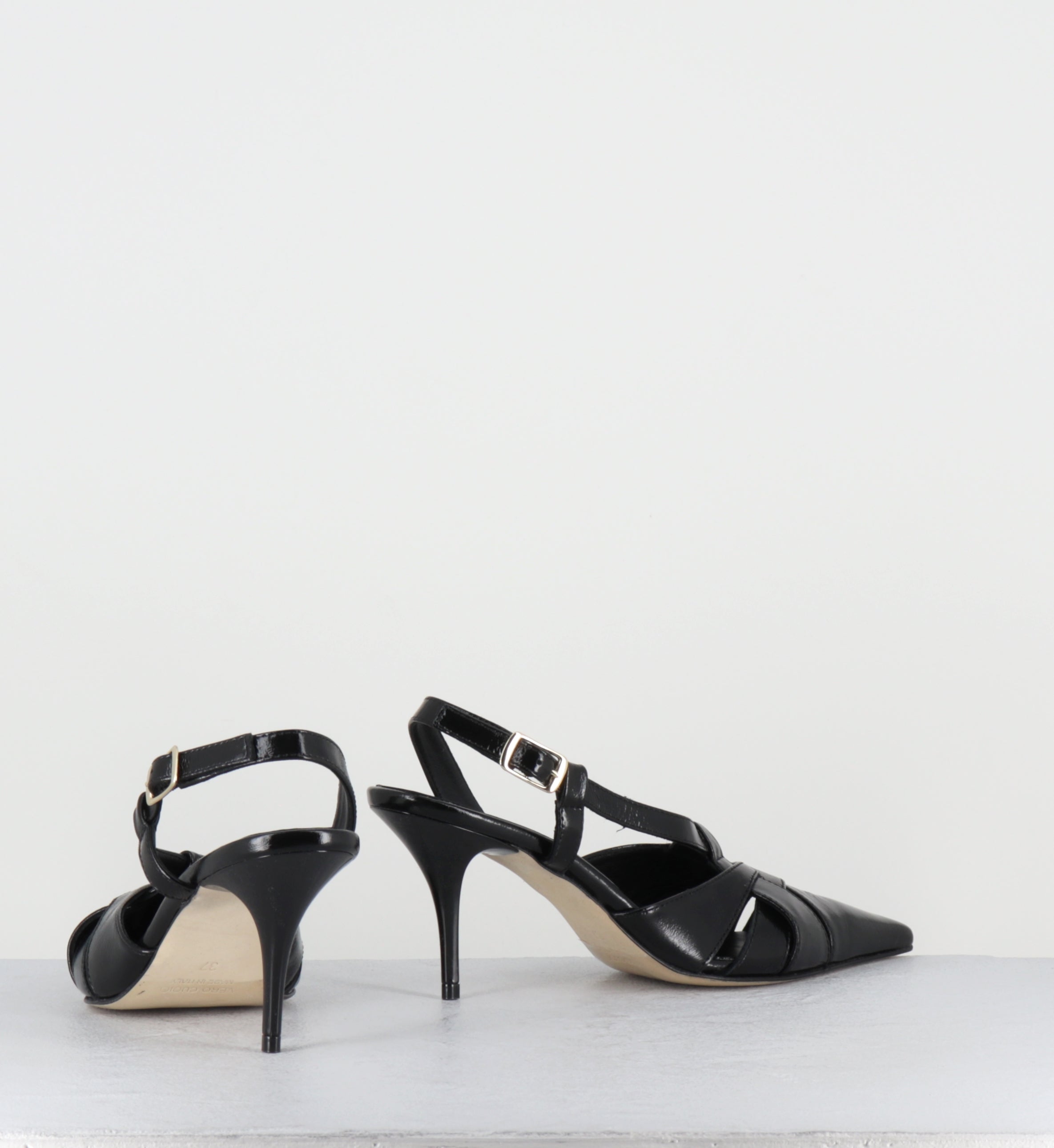 Escarpins bout pointu talon haut cuir noir - IANNA VERLUX NERO