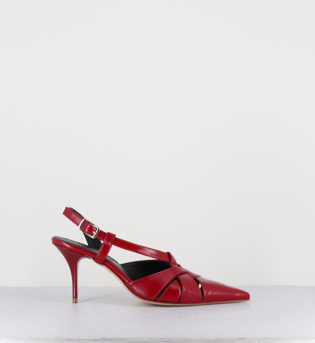 Escarpins bout pointu talon haut cuir rouge  - IANNA VERLUX ROSSO