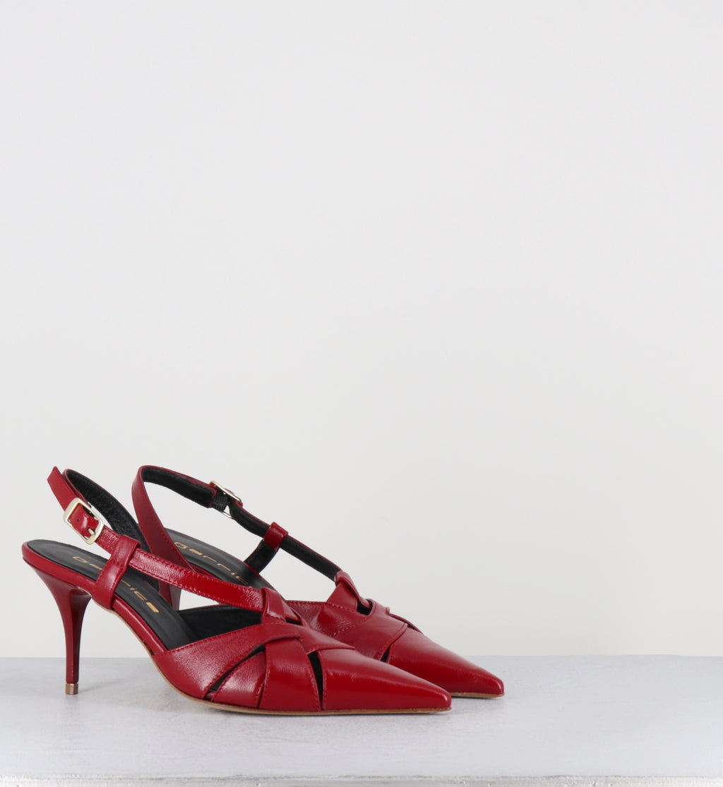 Escarpins bout pointu talon haut cuir rouge  - IANNA VERLUX ROSSO