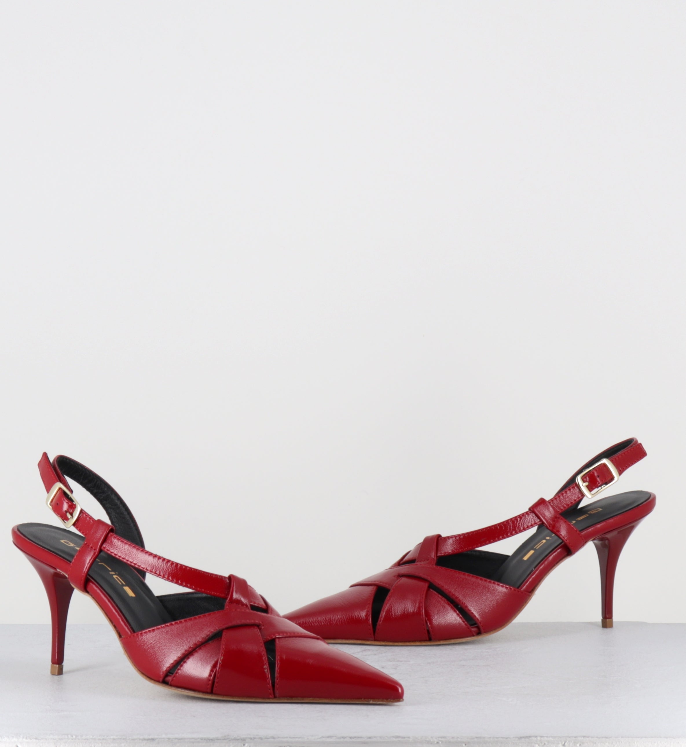 Escarpins bout pointu talon haut cuir rouge  - IANNA VERLUX ROSSO