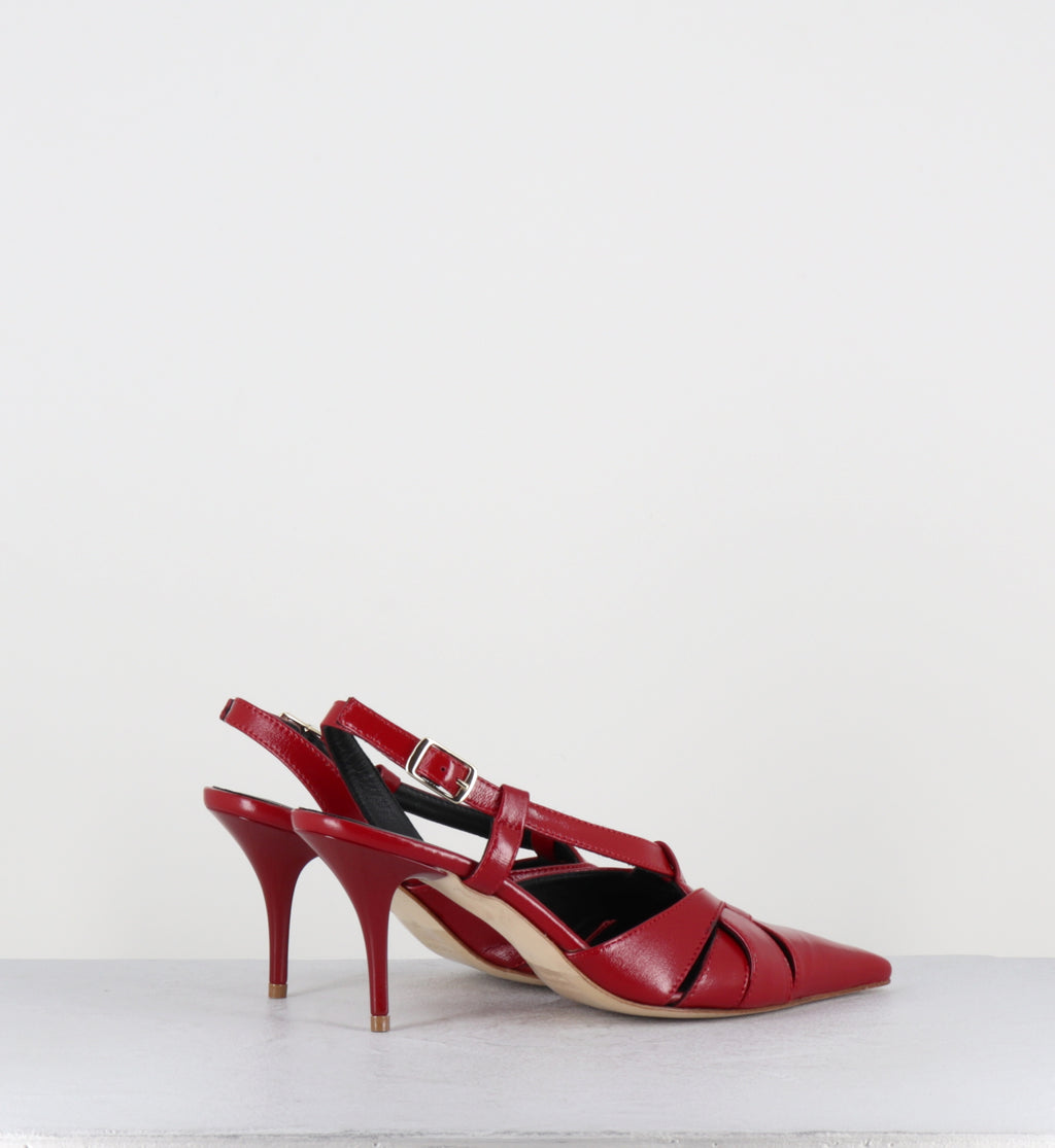 Escarpins bout pointu talon haut cuir rouge  - IANNA VERLUX ROSSO