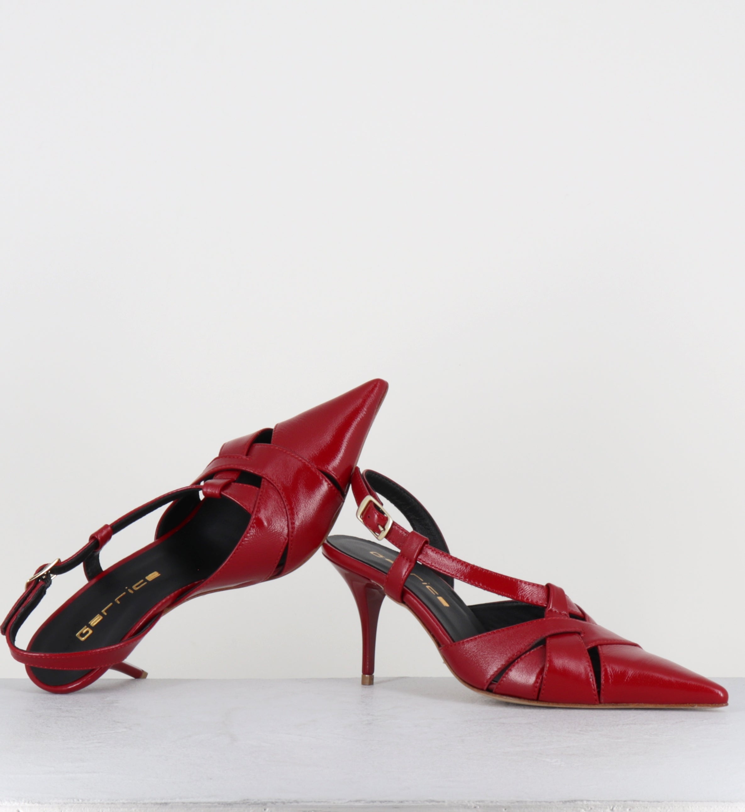 Escarpins bout pointu talon haut cuir rouge  - IANNA VERLUX ROSSO