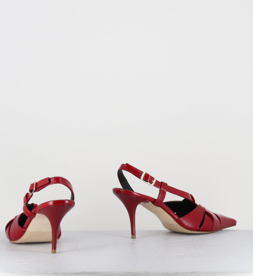 Escarpins bout pointu talon haut cuir rouge  - IANNA VERLUX ROSSO