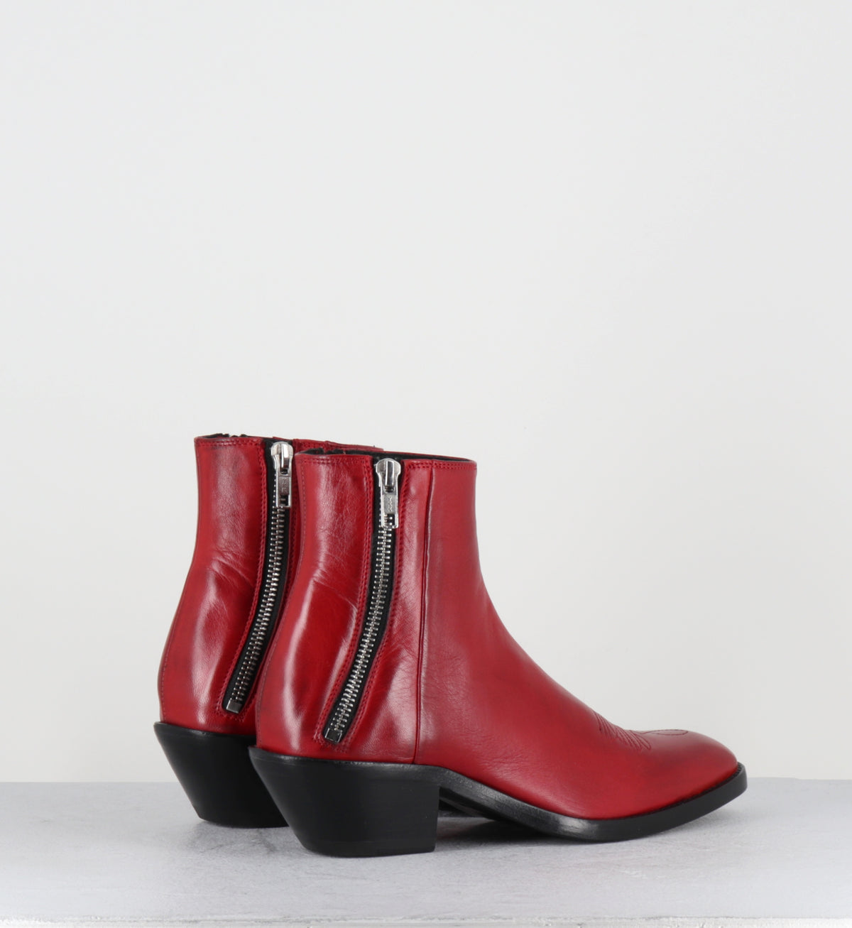 Santiag en cuir rouge hedi slimane - KALEY GLAM ROSSO