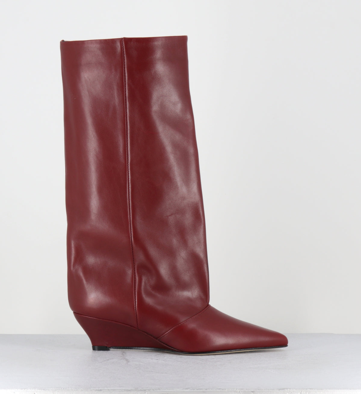 Bottes pointu compensées rouge - KEITA VITELLO BORDEAUX