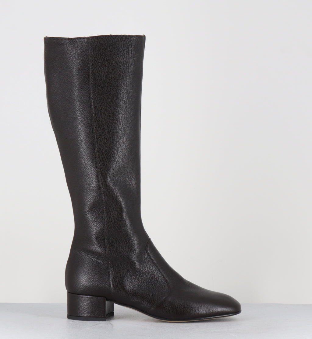 Bottes cuir marron 60s  - LATA PECHEL MORO