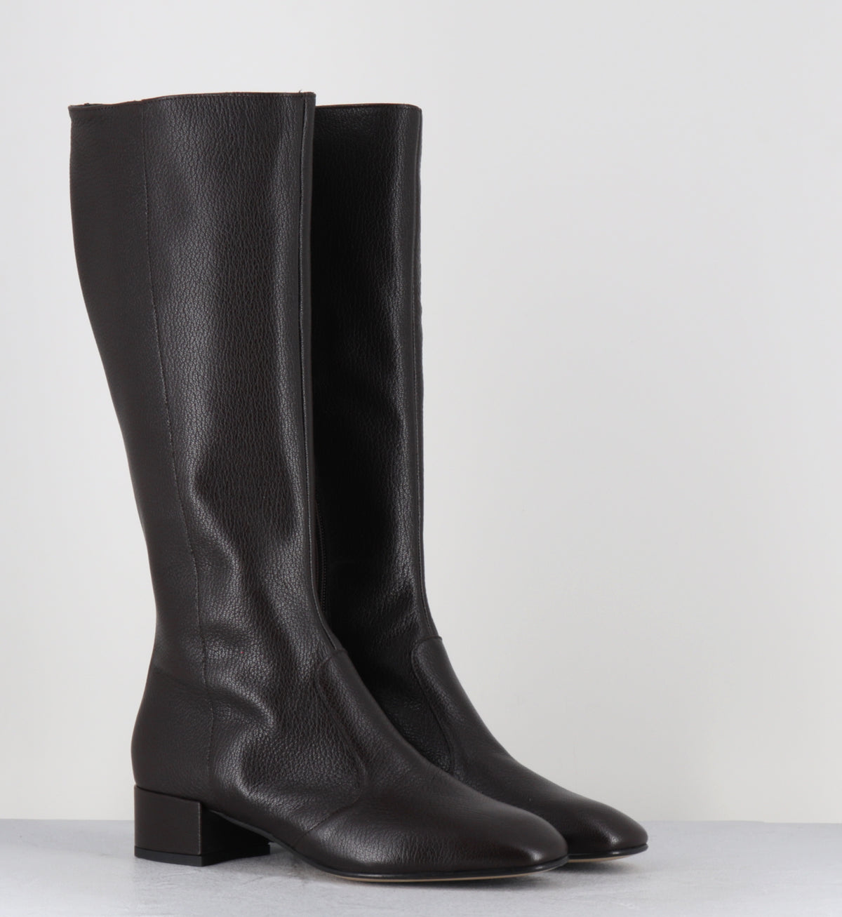 Bottes cuir marron 60s  - LATA PECHEL MORO