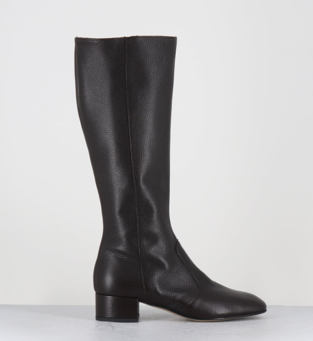 Bottes cuir marron 60s  - LATA PECHEL MORO