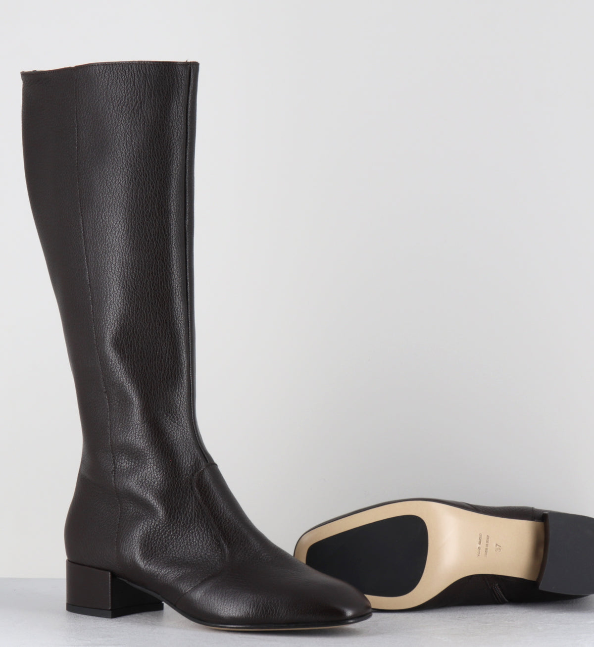 Bottes cuir marron 60s  - LATA PECHEL MORO