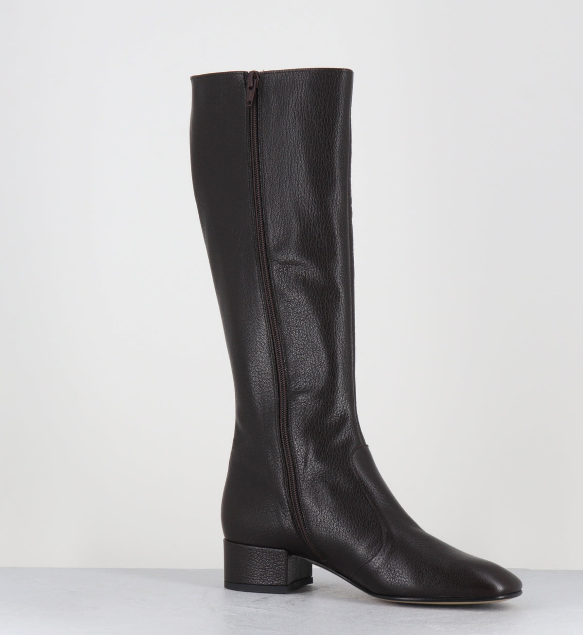 Bottes cuir marron 60s  - LATA PECHEL MORO