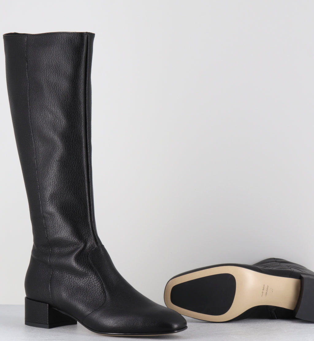 Bottes cuir noir 60s - LATA PECHEL NERO