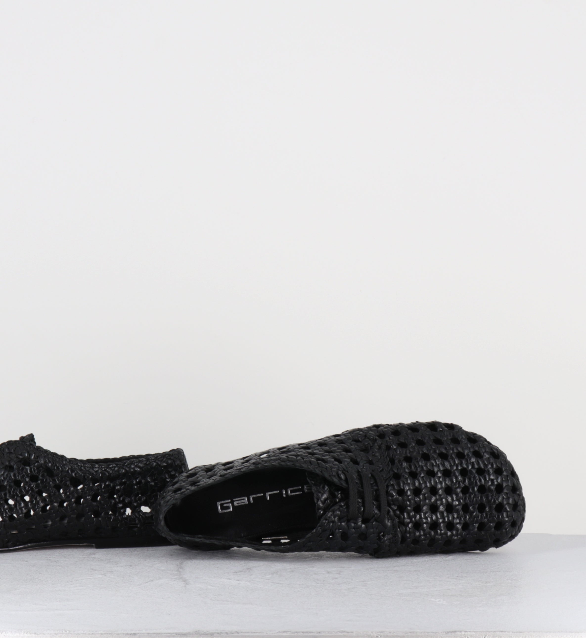 Chaussures à lacets en cuir tressé noir - MILA NEGRO TRENZAD