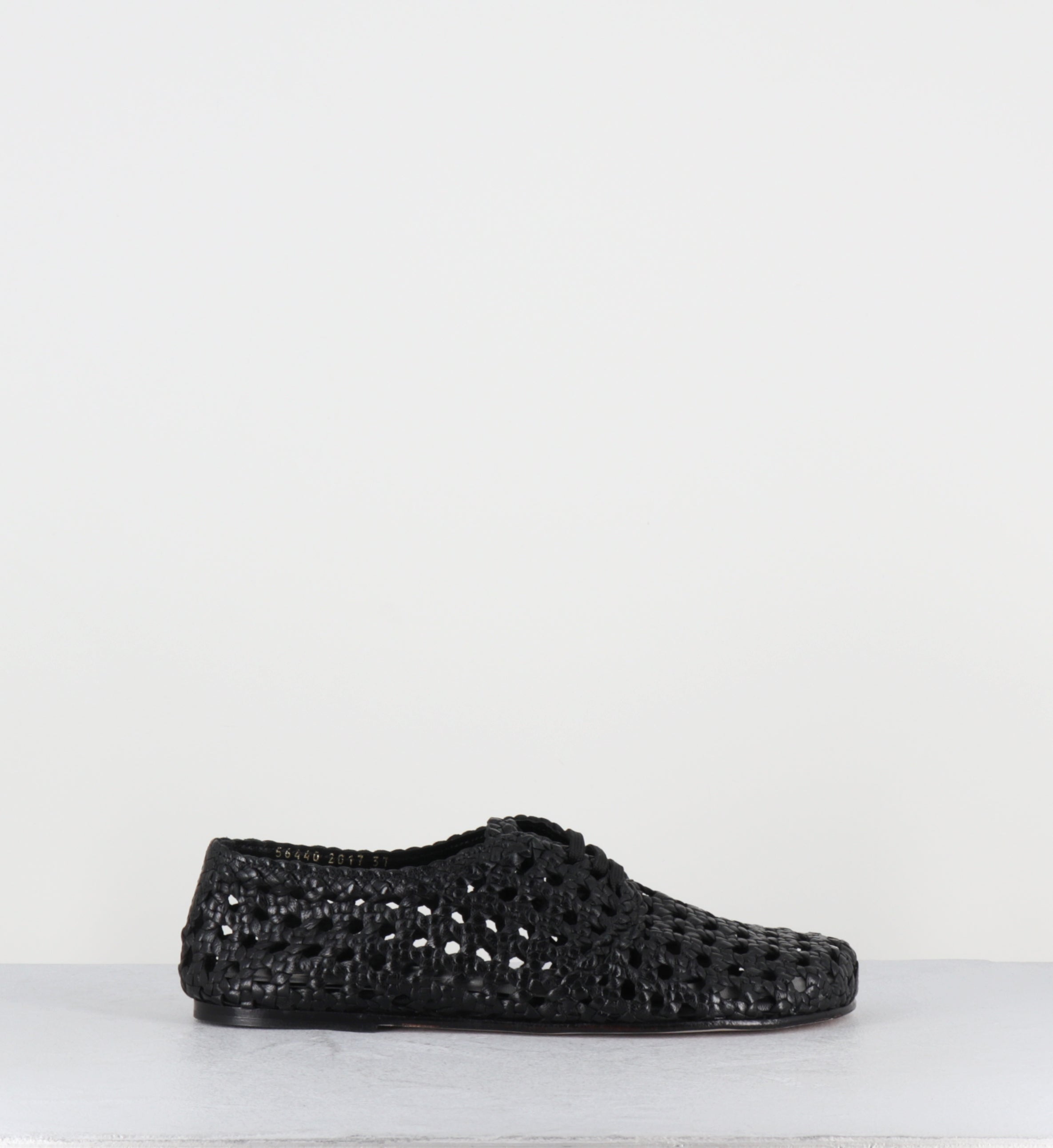 Chaussures à lacets en cuir tressé noir - MILA NEGRO TRENZAD