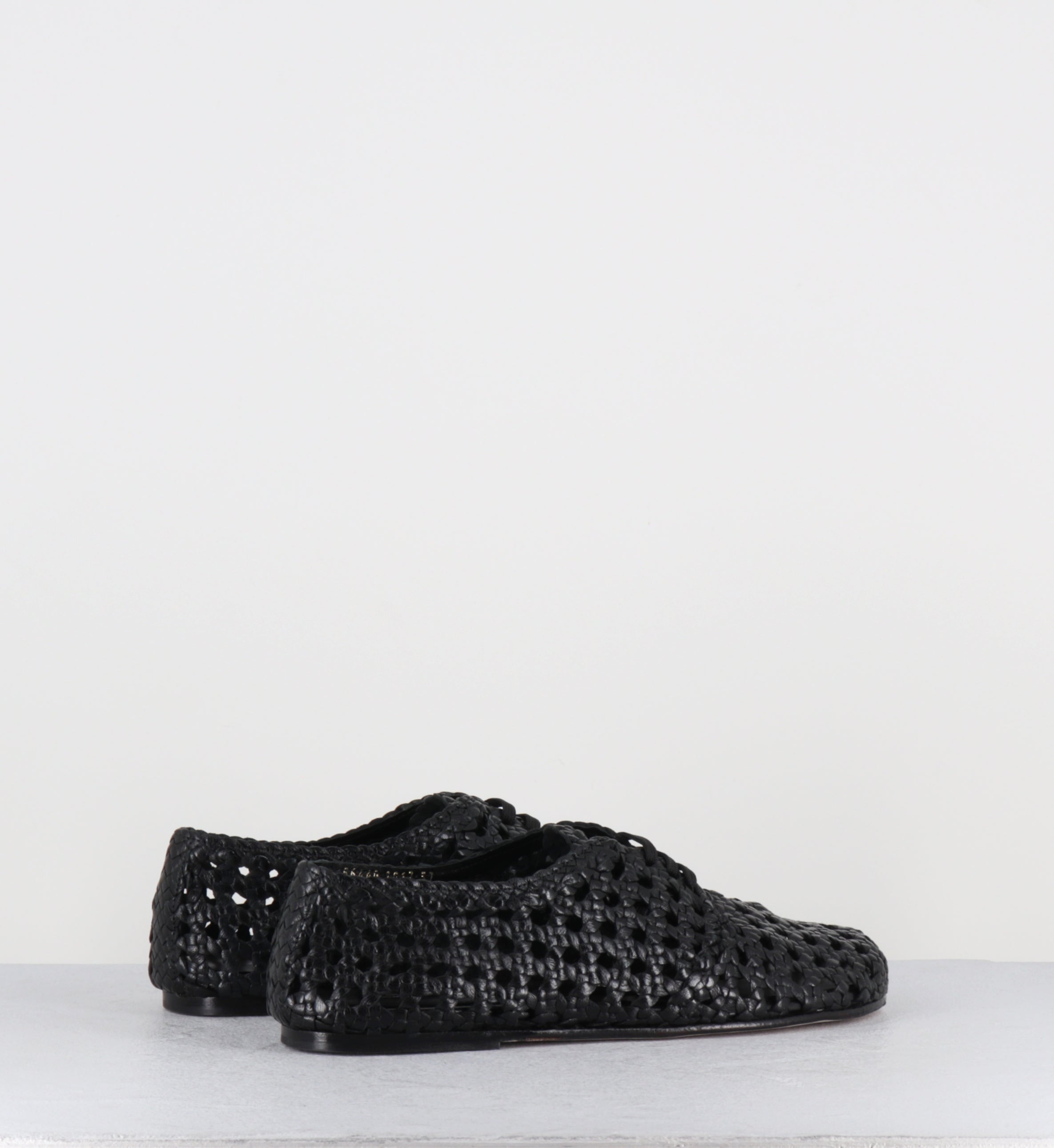 Chaussures à lacets en cuir tressé noir - MILA NEGRO TRENZAD