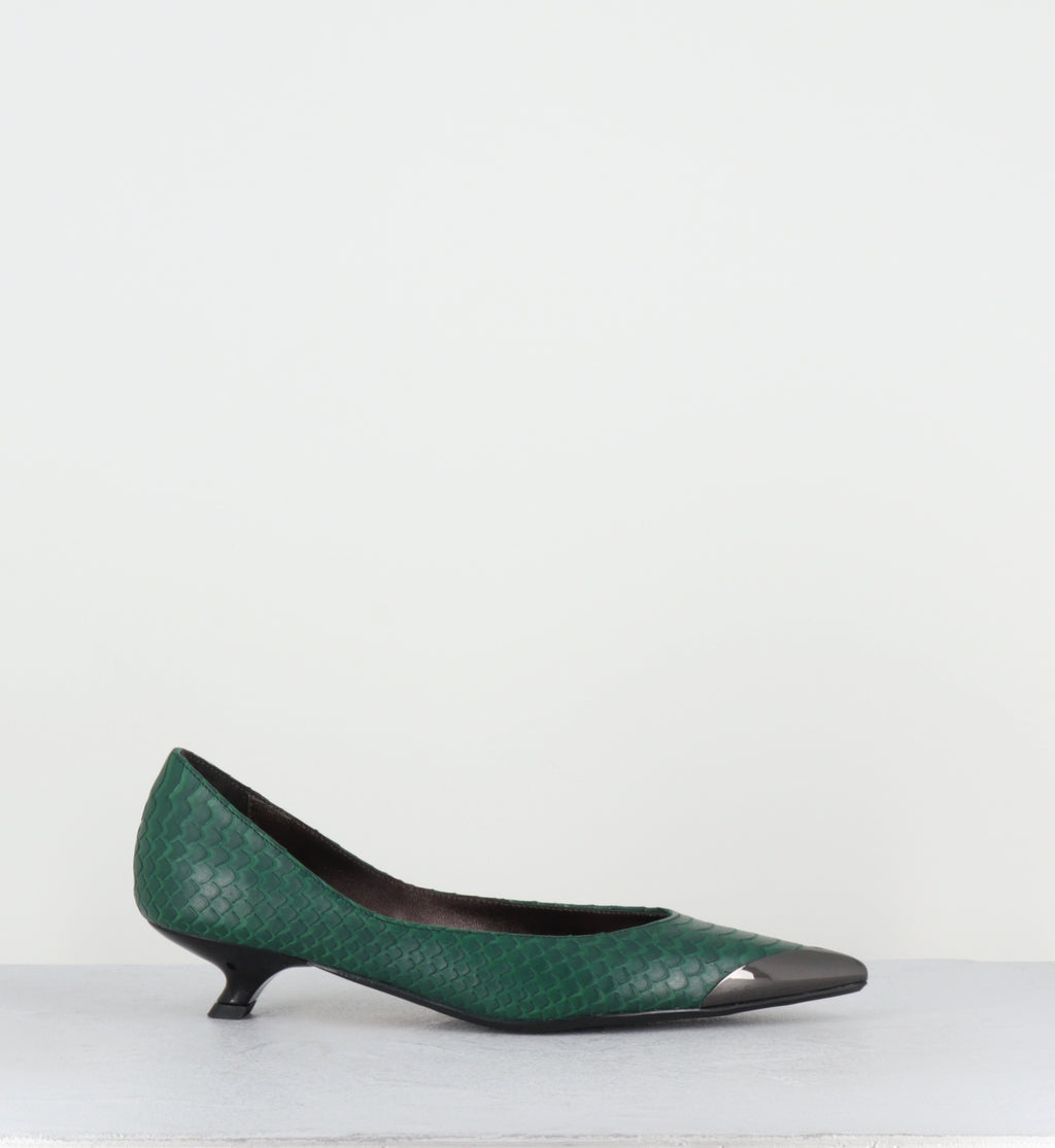 Escarpins python vert - RACHY COBRA OLIVA