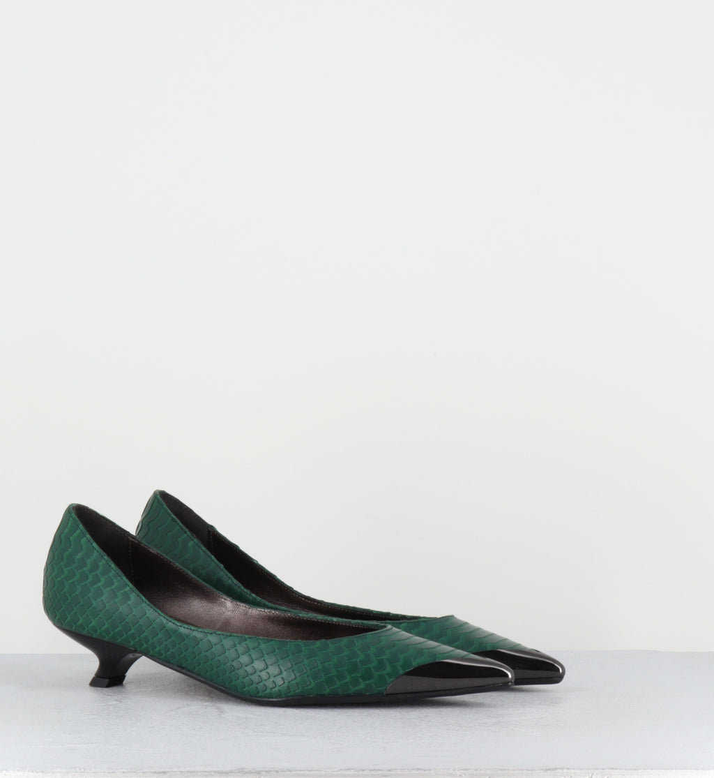 Escarpins python vert - RACHY COBRA OLIVA