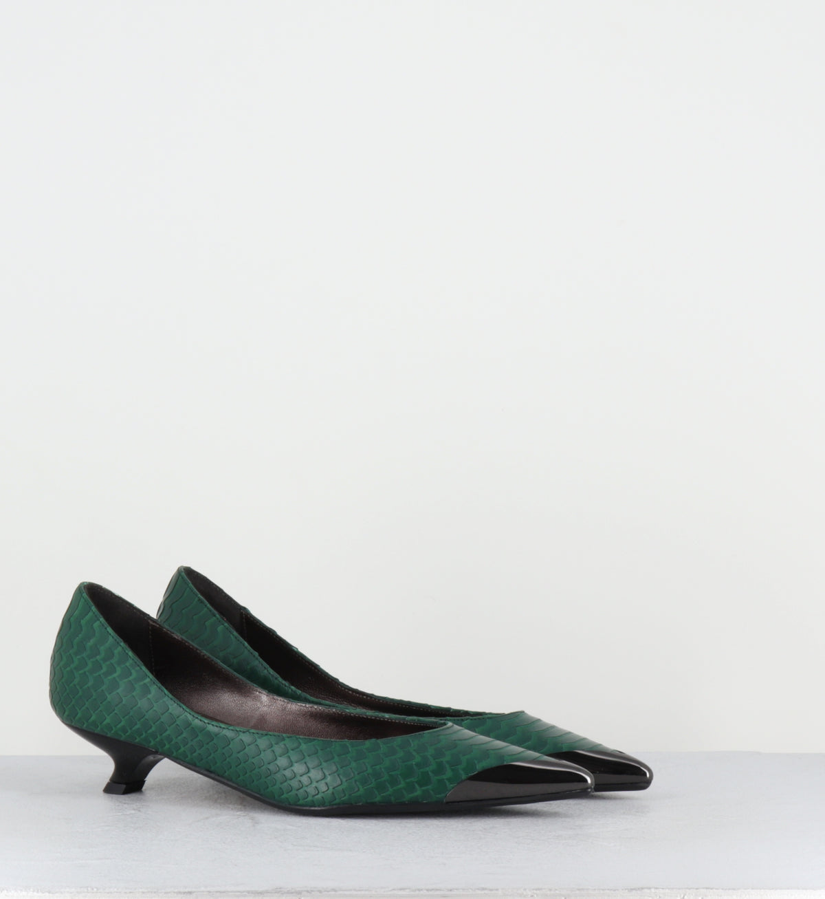 Escarpins python vert - RACHY COBRA OLIVA