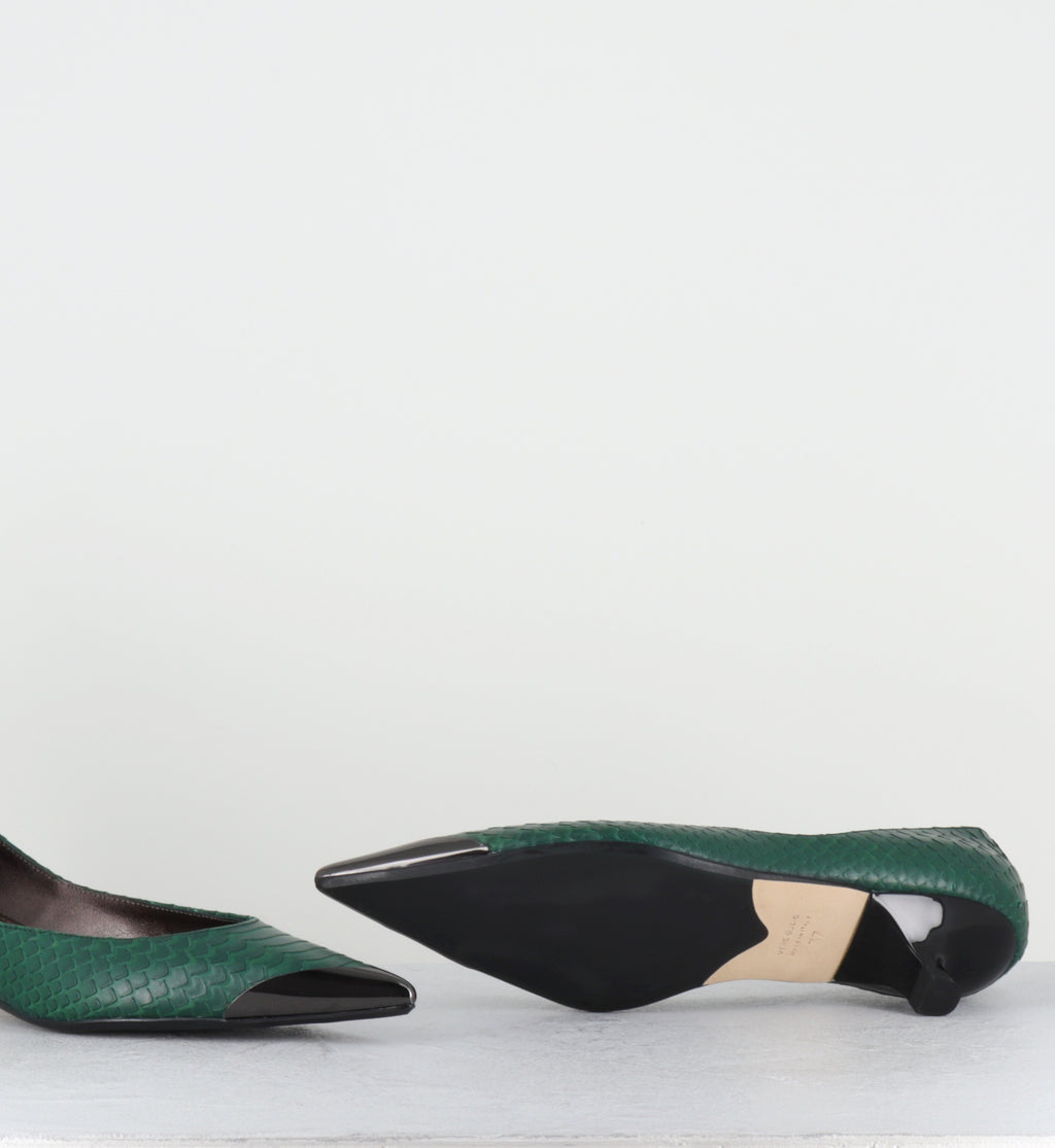 Escarpins python vert - RACHY COBRA OLIVA
