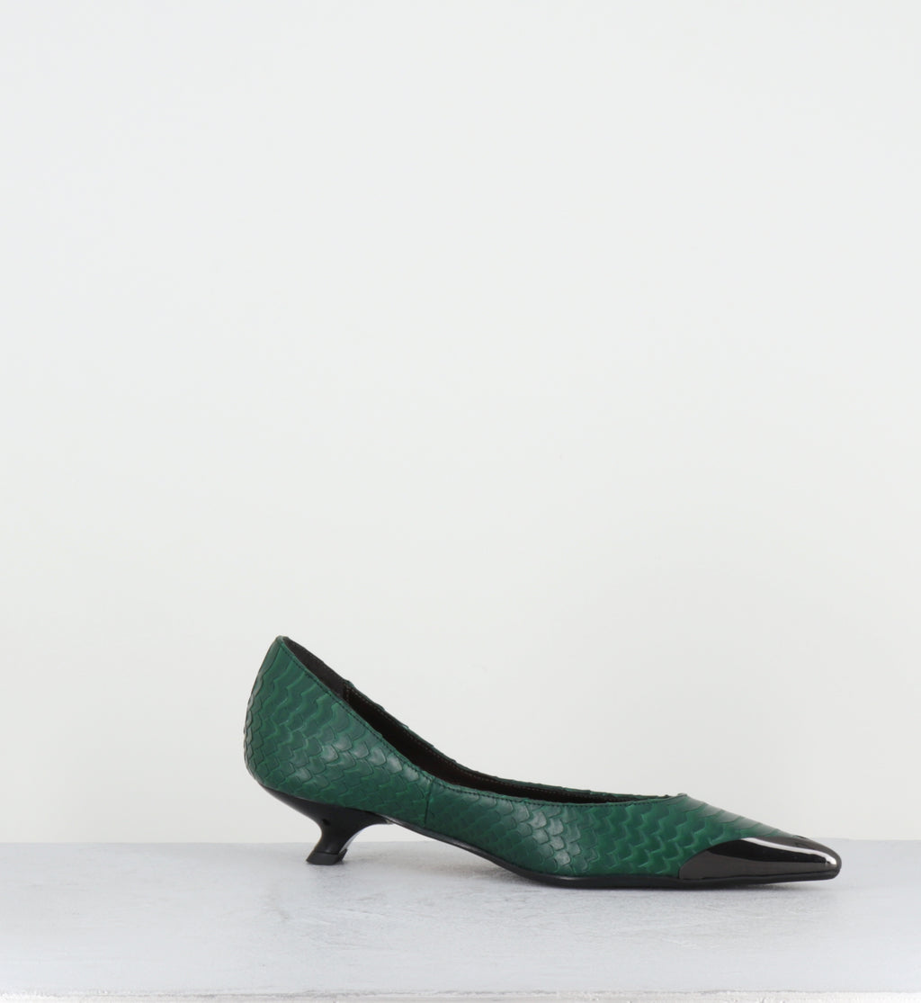 Escarpins python vert - RACHY COBRA OLIVA