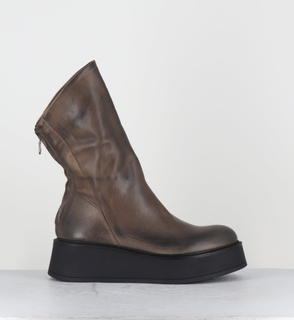 Boots compensées en cuir marron - RIKO LAVATO ASFALTO