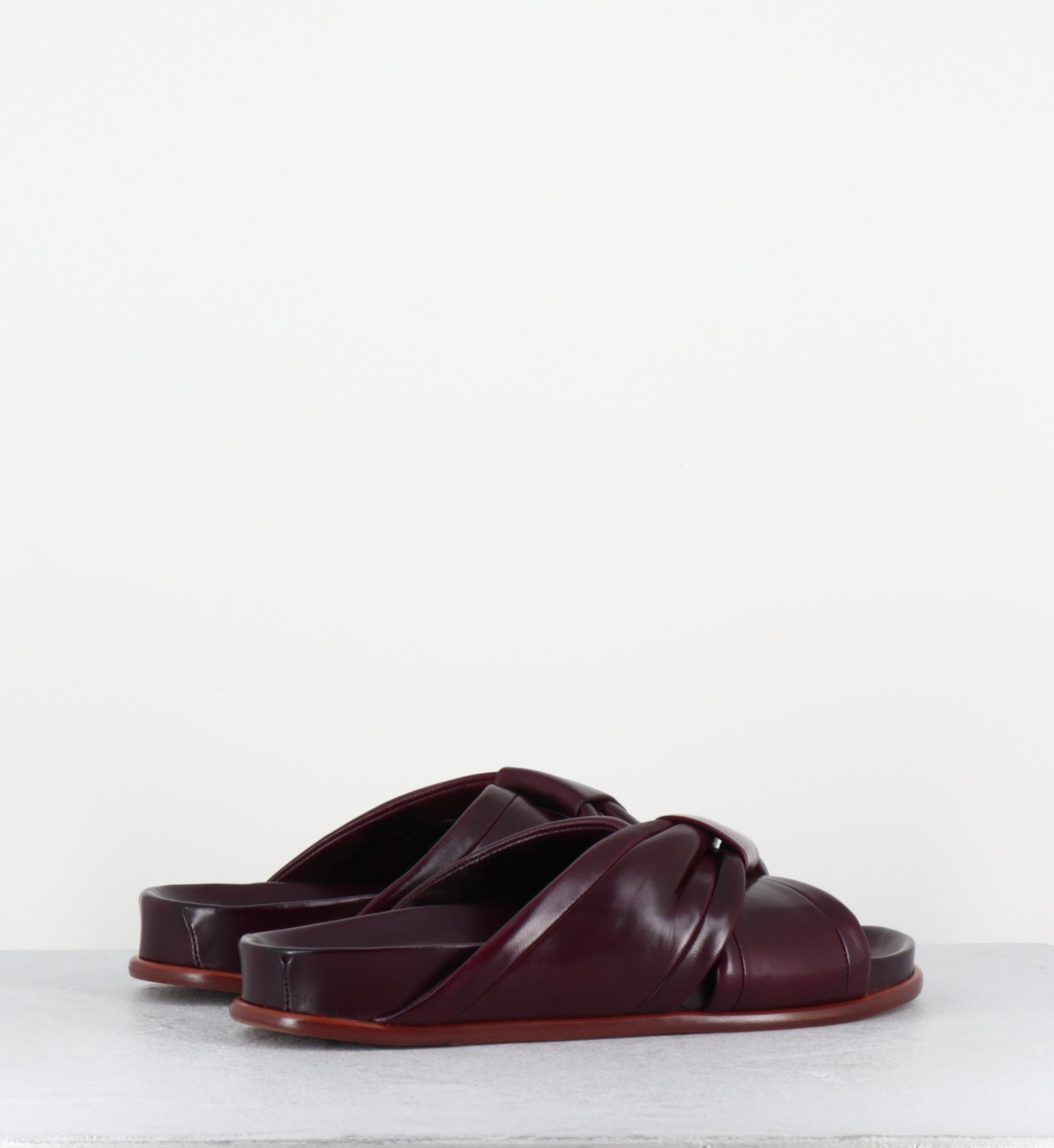 Mules en cuir prune - DRIKO NAPPA AMETHYST