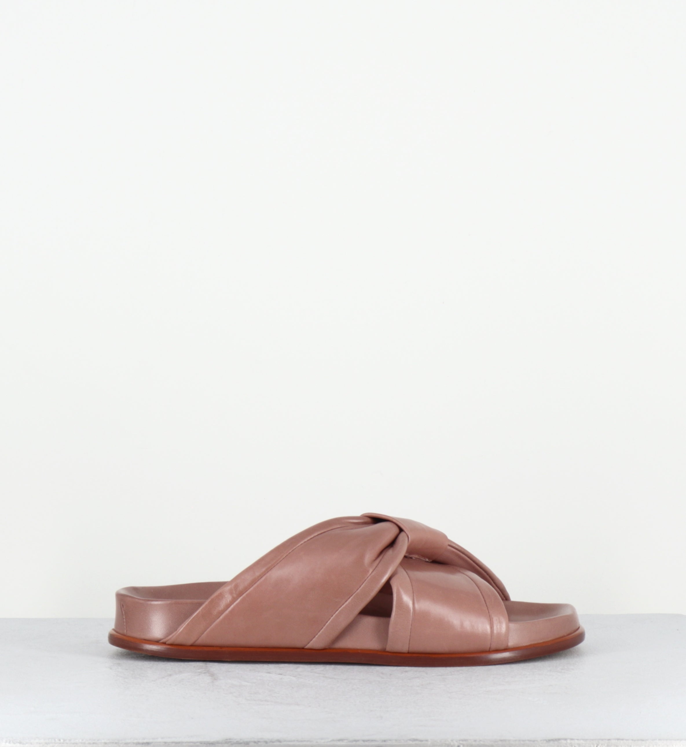 Mules japonisantes en cuir rose - DRIKO NAPPA PINK