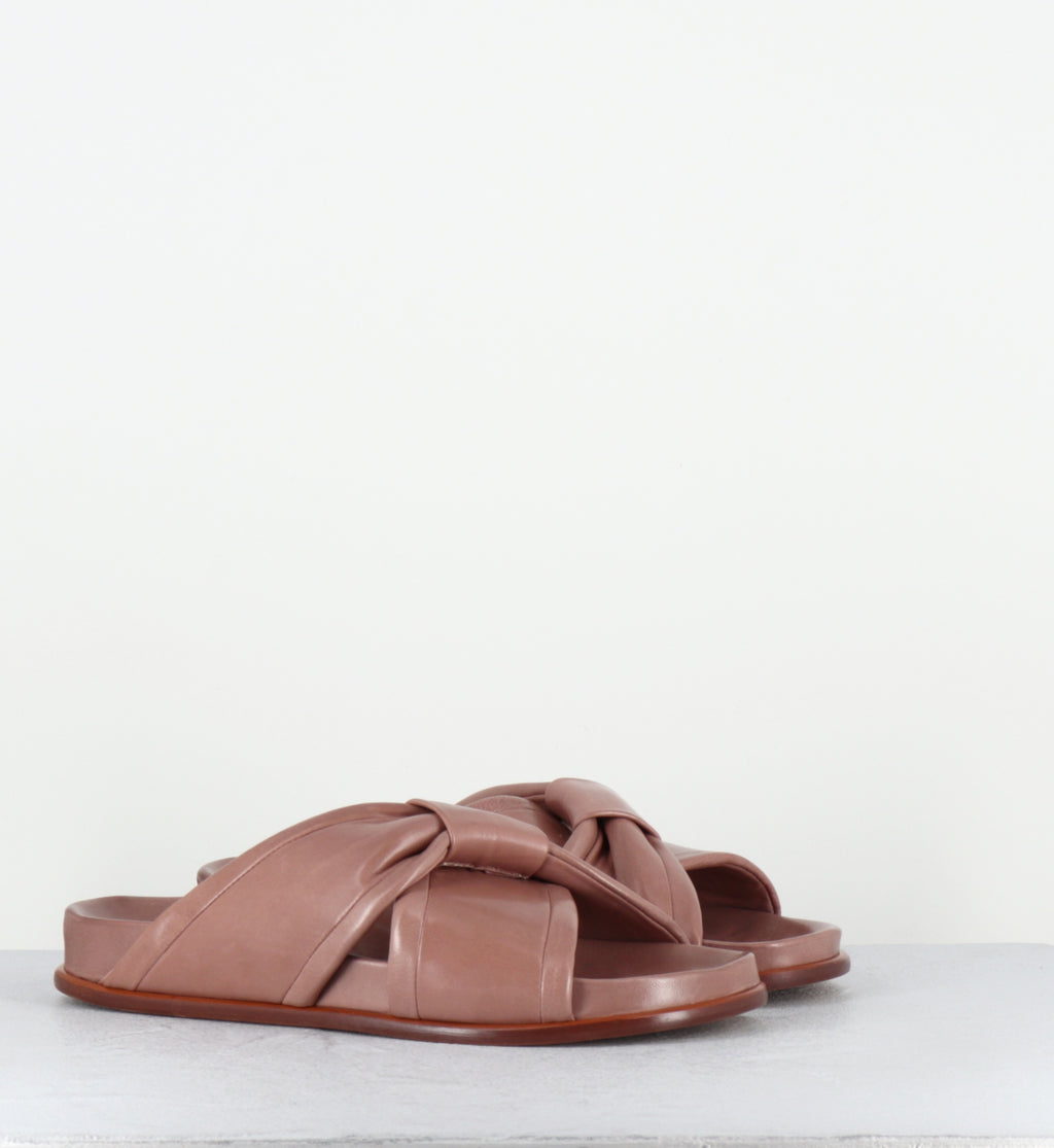 Mules japonisantes en cuir rose - DRIKO NAPPA PINK