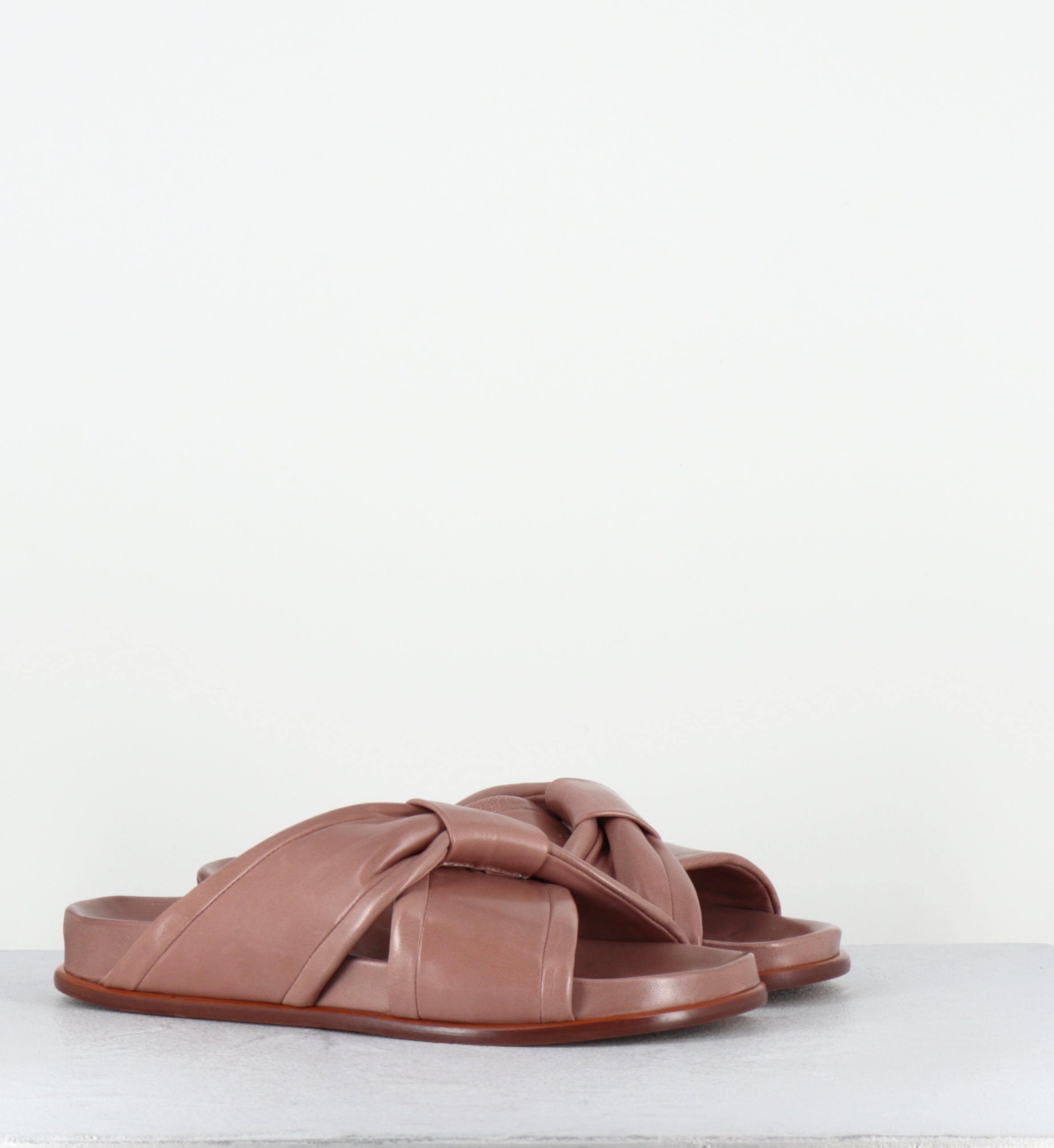 Mules japonisantes en cuir rose - DRIKO NAPPA PINK