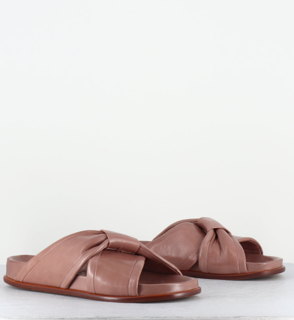 Mules japonisantes en cuir rose - DRIKO NAPPA PINK