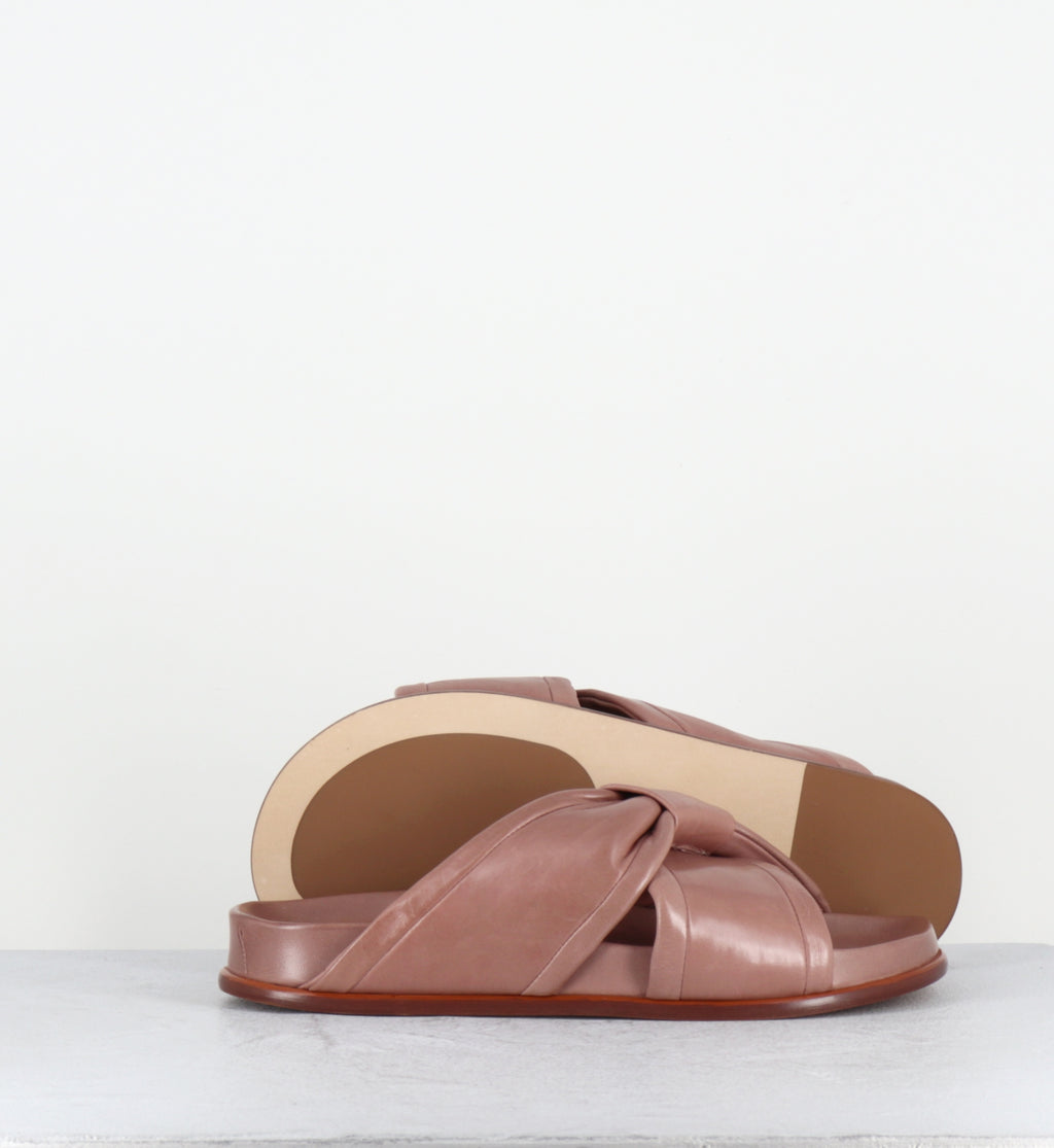 Mules japonisantes en cuir rose - DRIKO NAPPA PINK