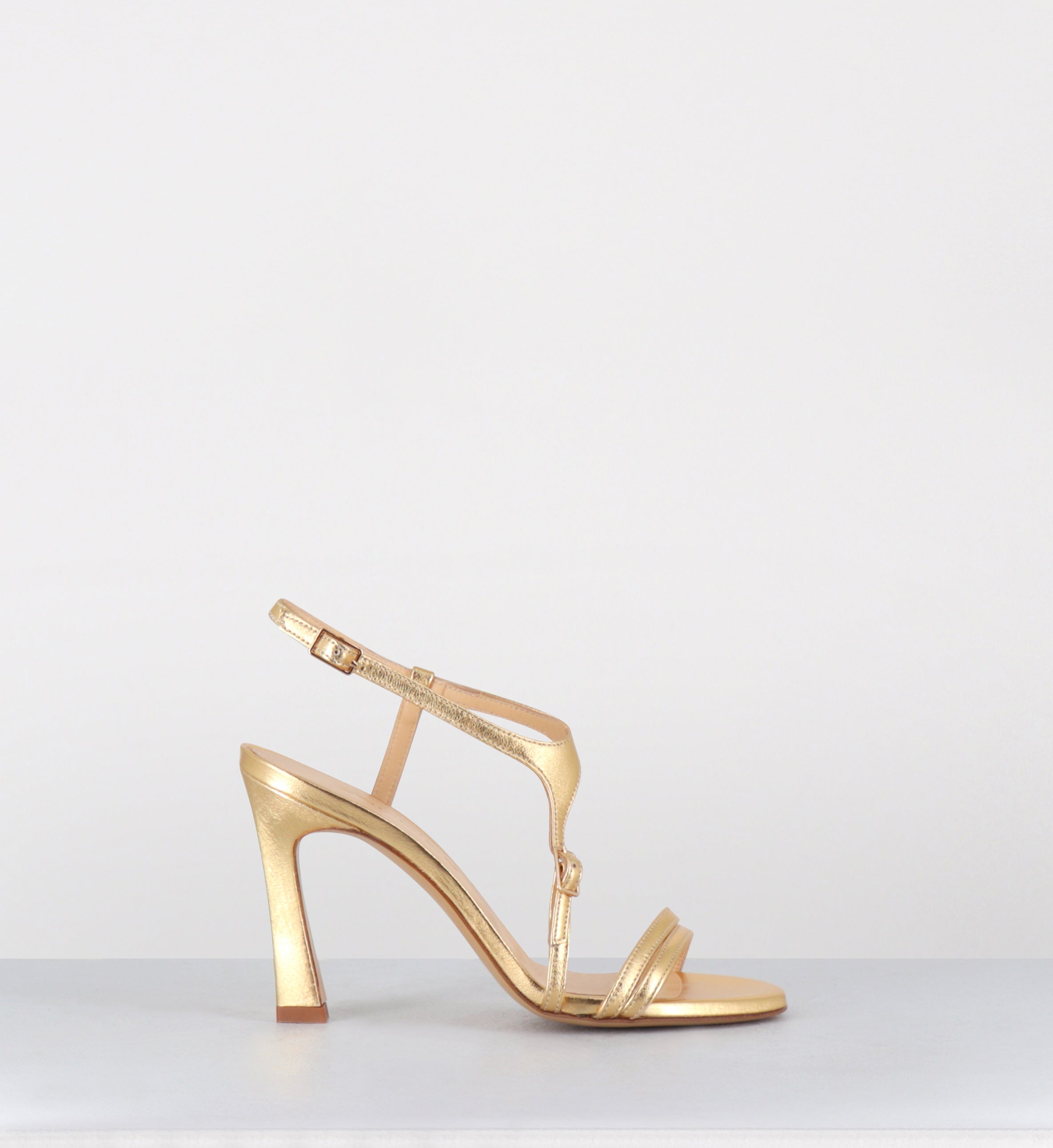 Sandales talon haut en cuir doré - TALEI LAMINATO ORO