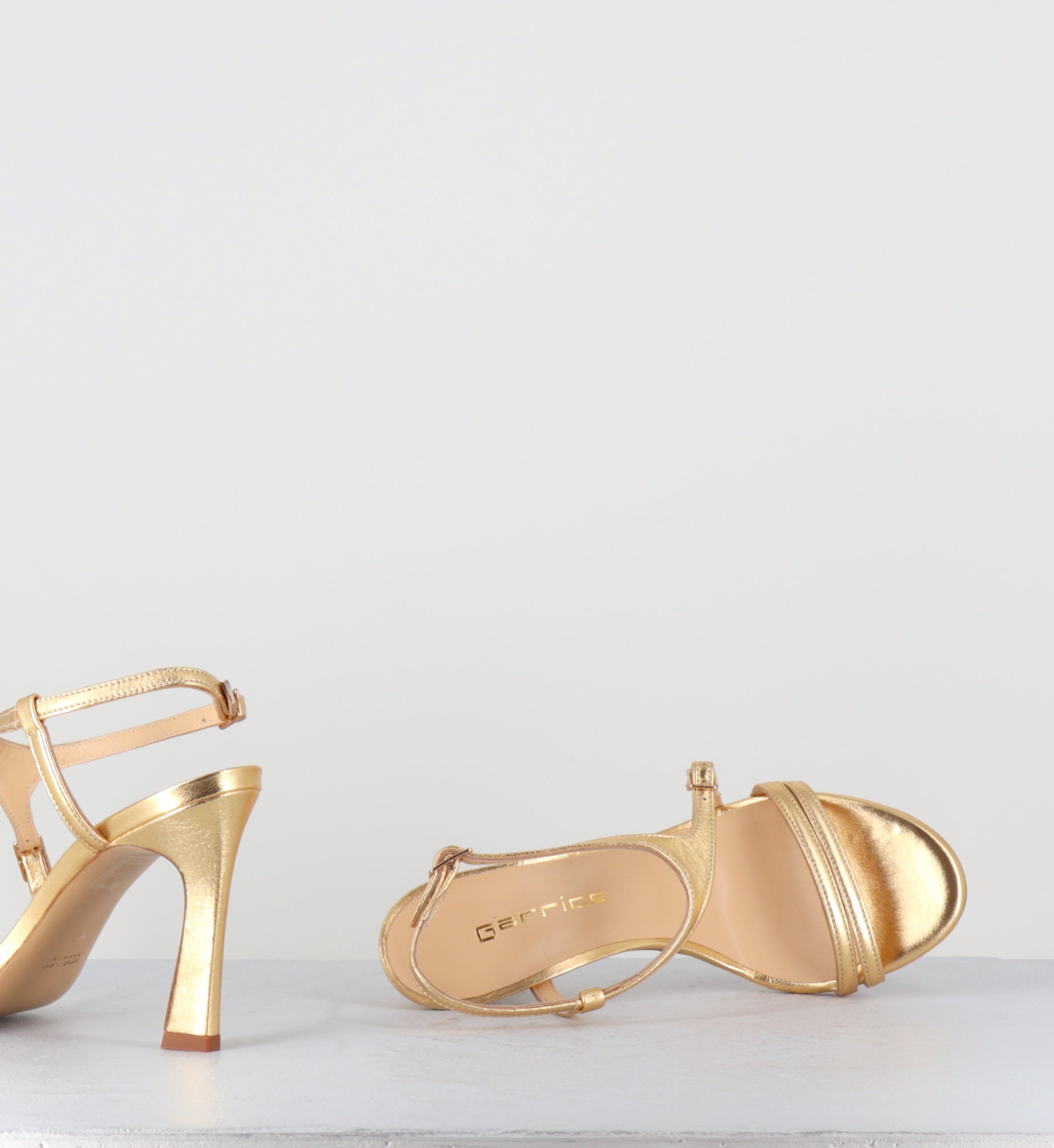 Sandales talon haut en cuir doré - TALEI LAMINATO ORO