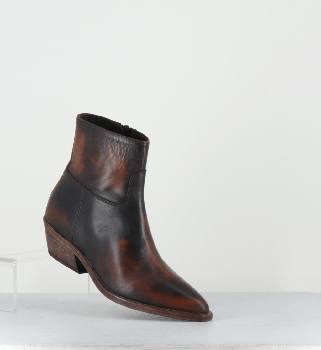 Boots santiags cuir marron brossé - COLAI ASPORT CUOIO
