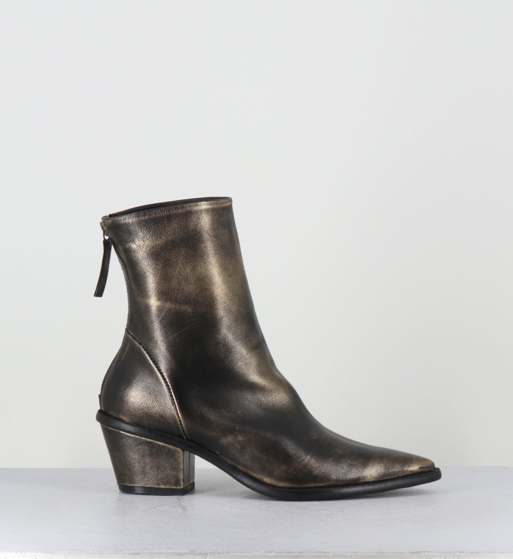 Boots en cuir doré bout pointu - TEXA MOUVE GOLD