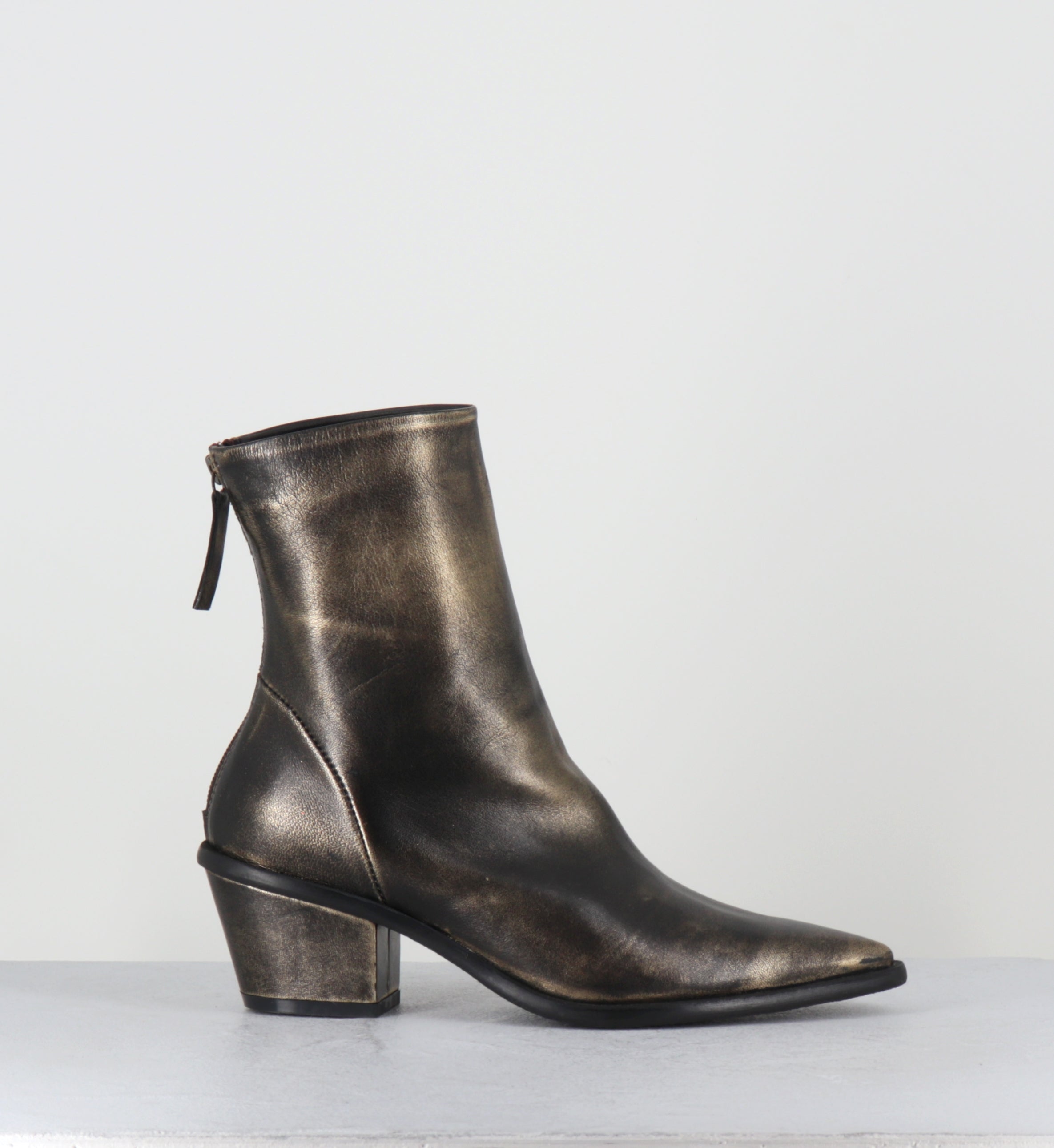 Boots en cuir doré bout pointu - TEXA MOUVE GOLD