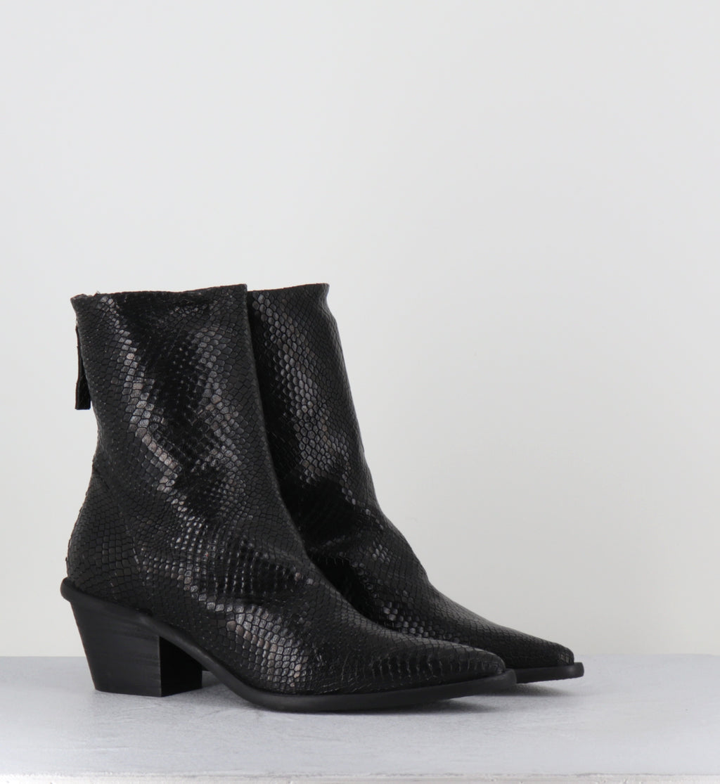 Boots bout pointu serpent noir - TEXA SNAKE NERO