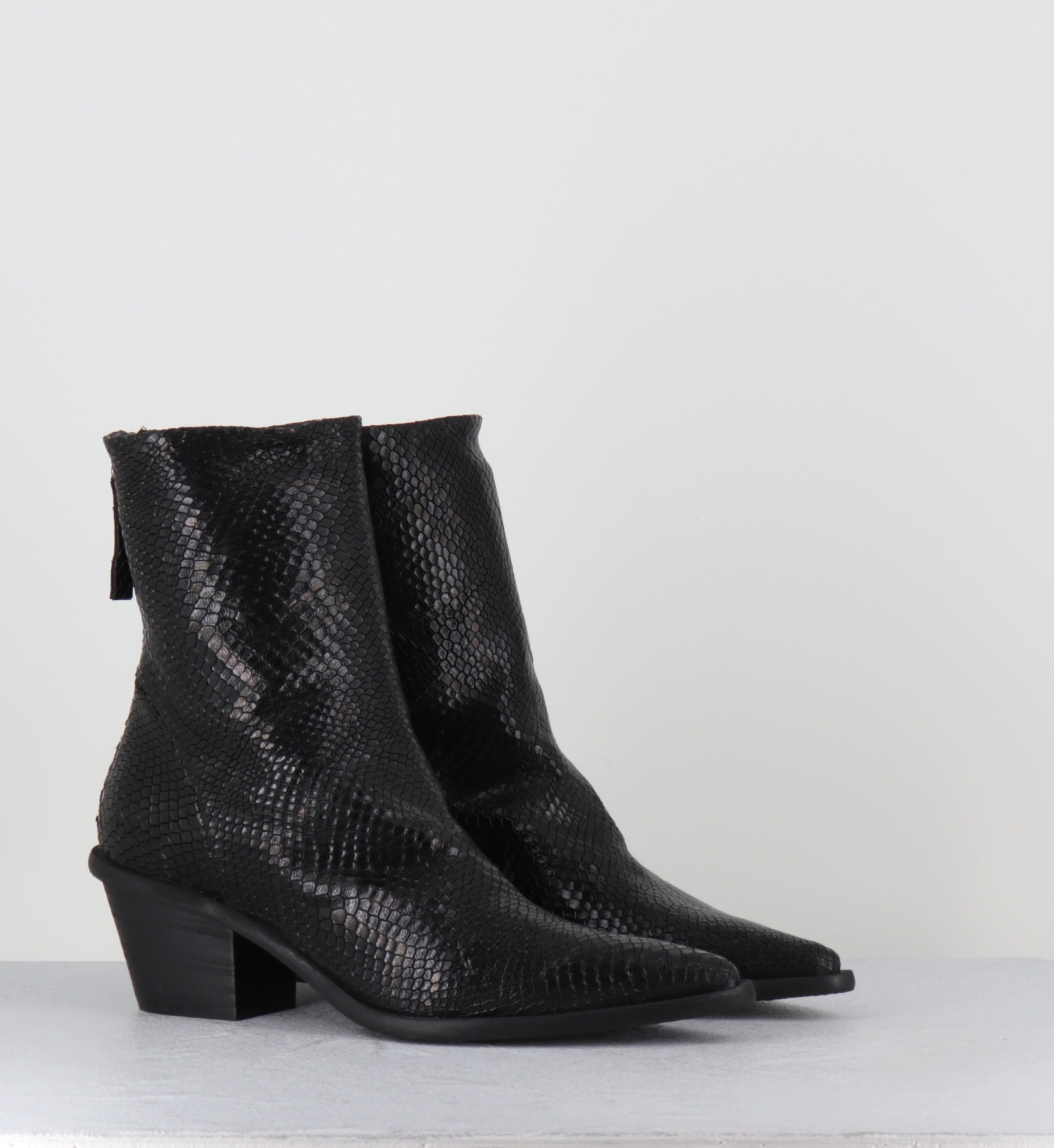 Boots bout pointu serpent noir - TEXA SNAKE NERO