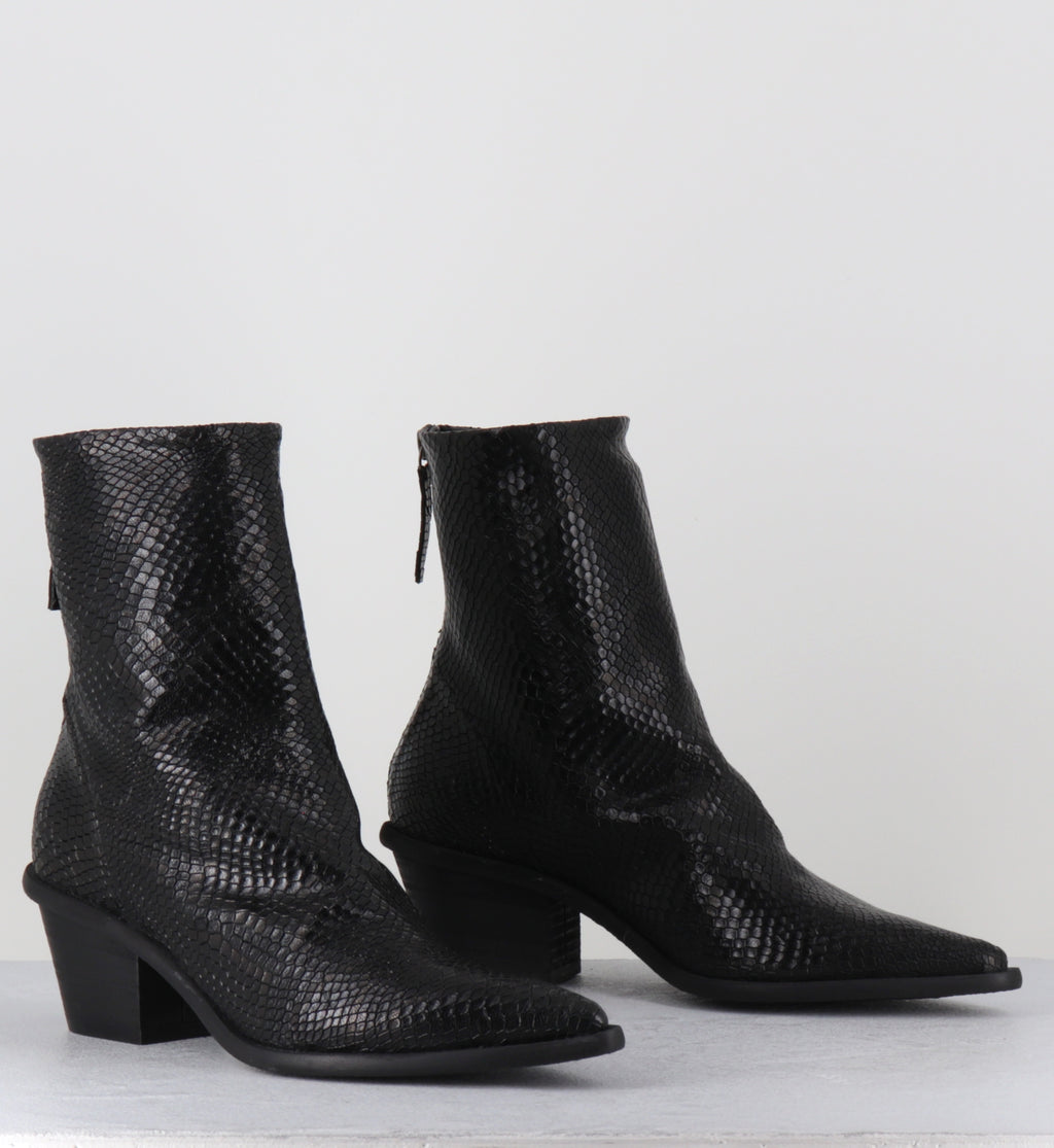 Boots bout pointu serpent noir - TEXA SNAKE NERO
