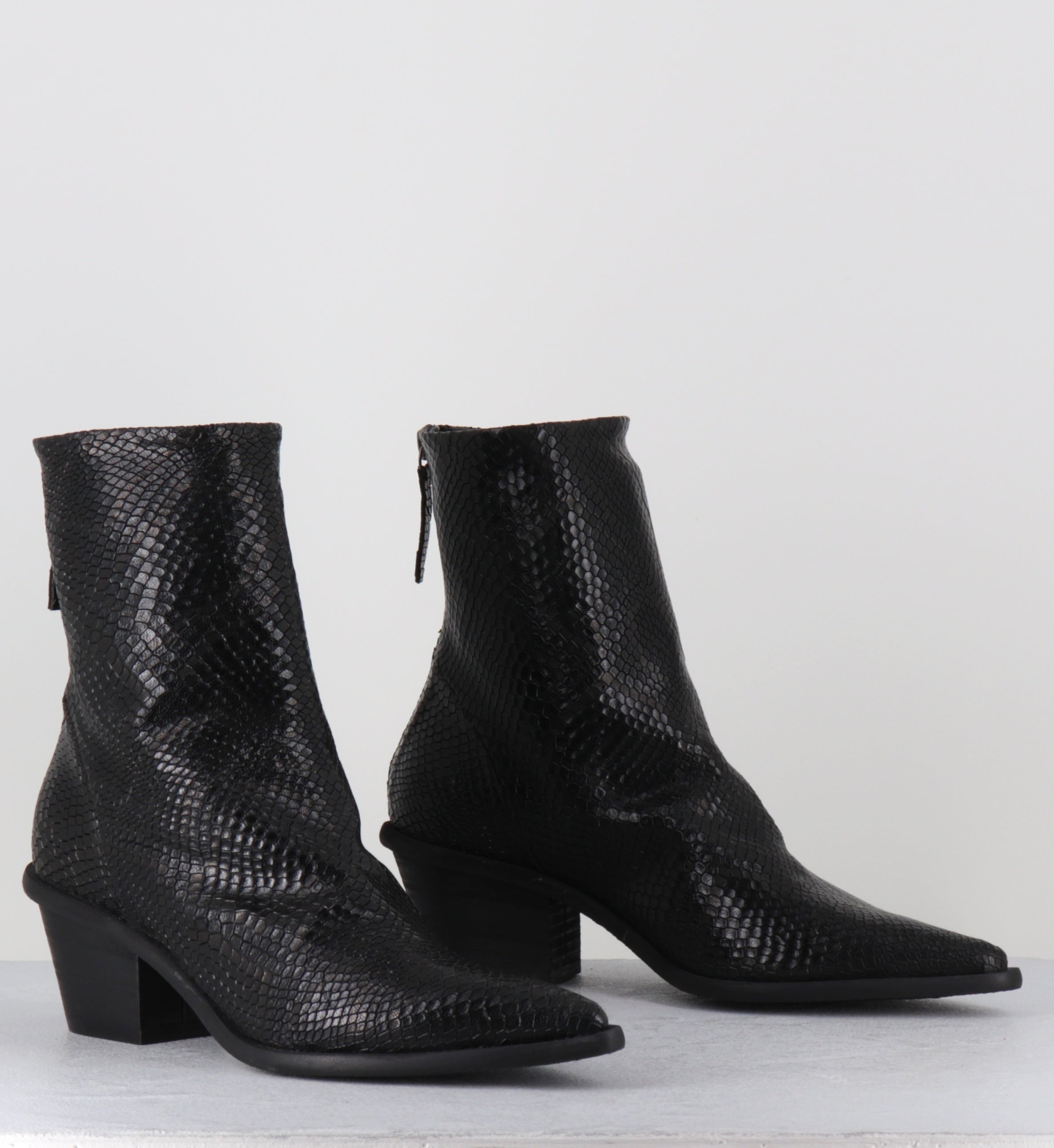 Boots bout pointu serpent noir - TEXA SNAKE NERO