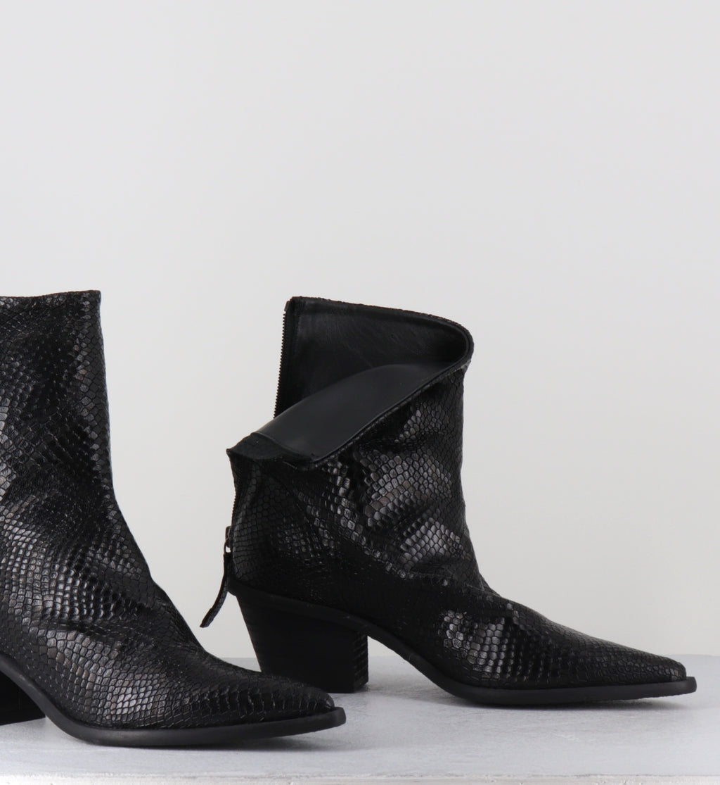 Boots bout pointu serpent noir - TEXA SNAKE NERO