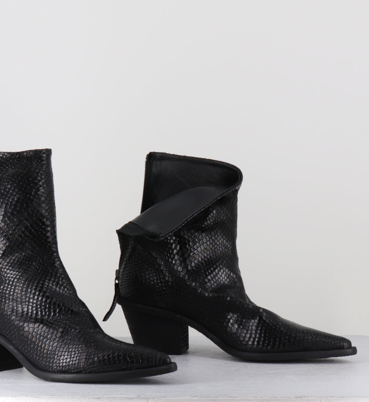 Boots bout pointu serpent noir - TEXA SNAKE NERO