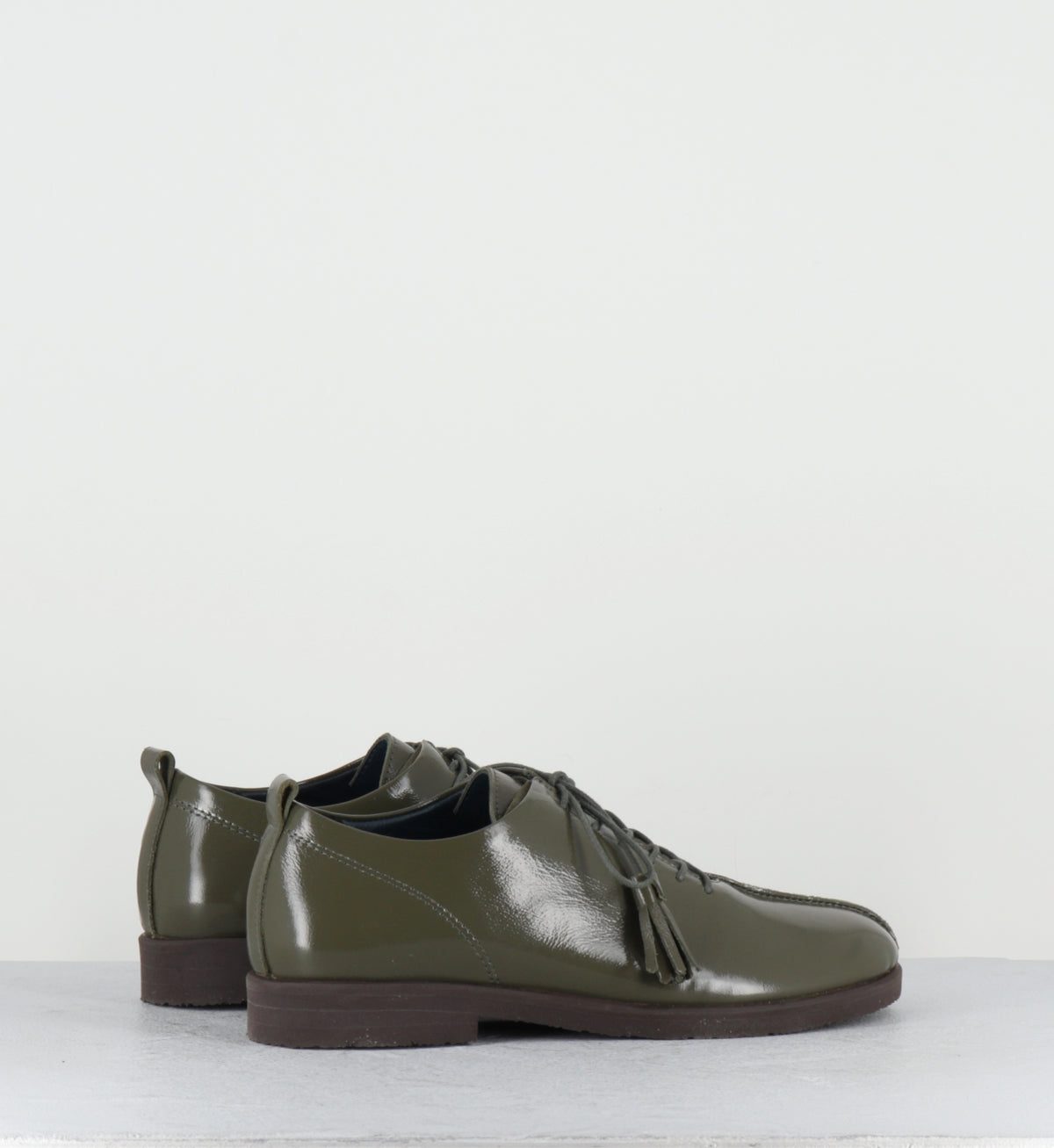 Chaussures à lacets en cuir vernis vert - ONAR NAPLAK MUSHIO