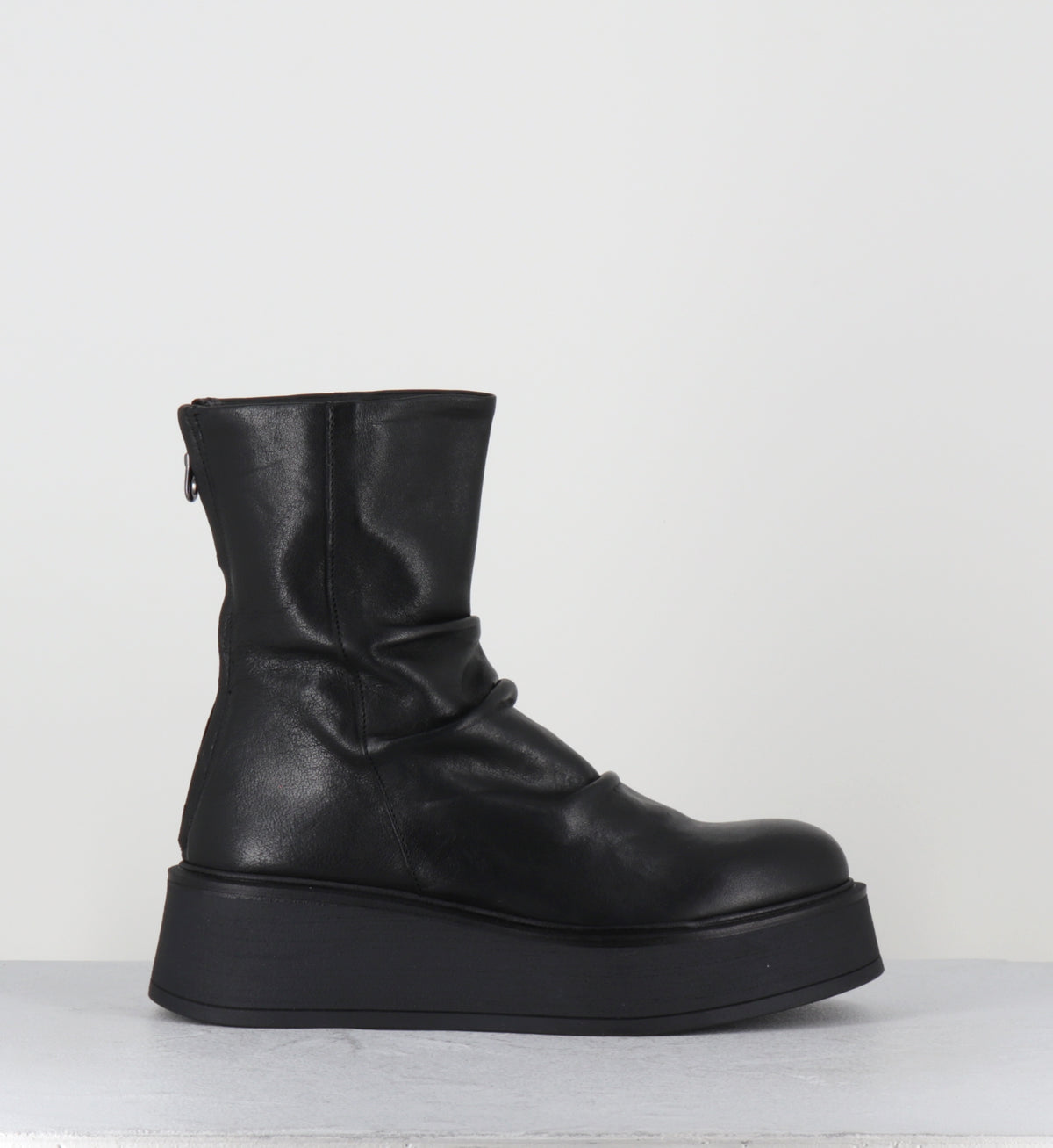 Bottines compensées en cuir noir - ROKAN LAVATO NERO